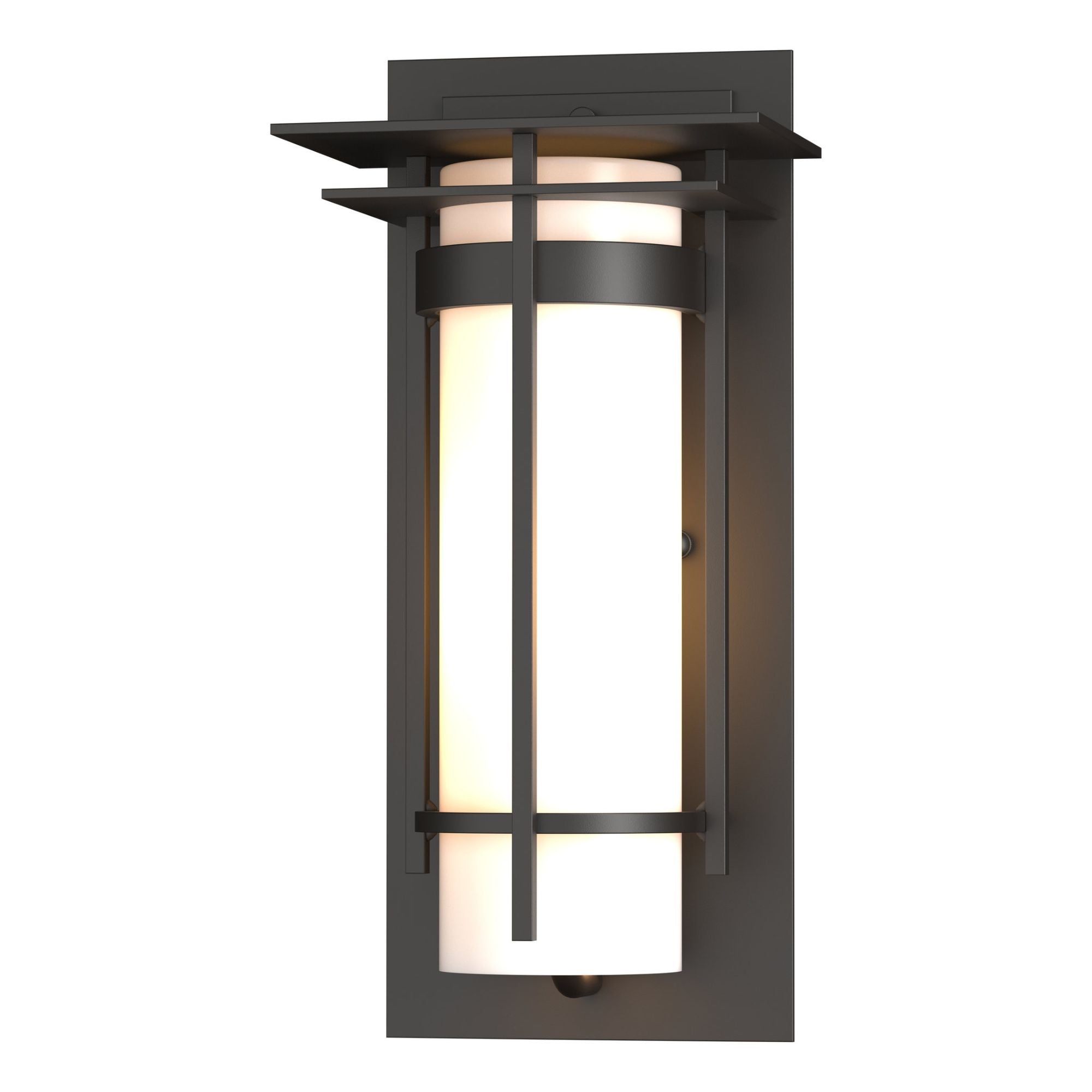 Banded with Top Plate Small Outdoor Sconce 1-Light Opal Glass (GG) in Coastal Oil Rubbed Bronze