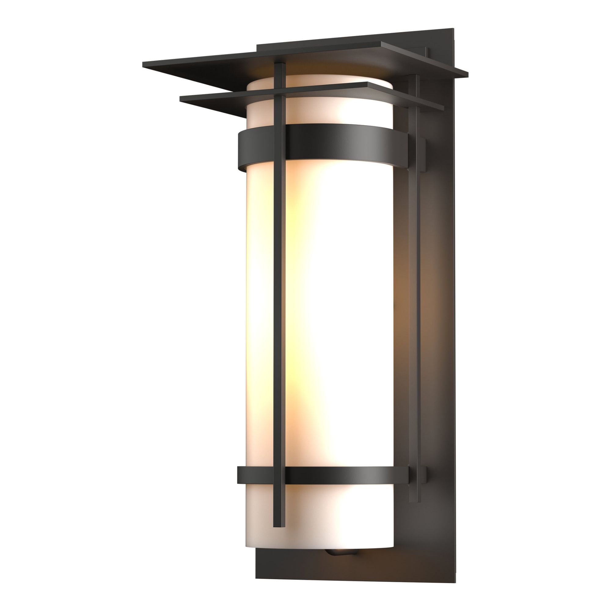 Banded with Top Plate Large Outdoor Sconce 1-Light Opal Glass (GG) in Coastal Oil Rubbed Bronze