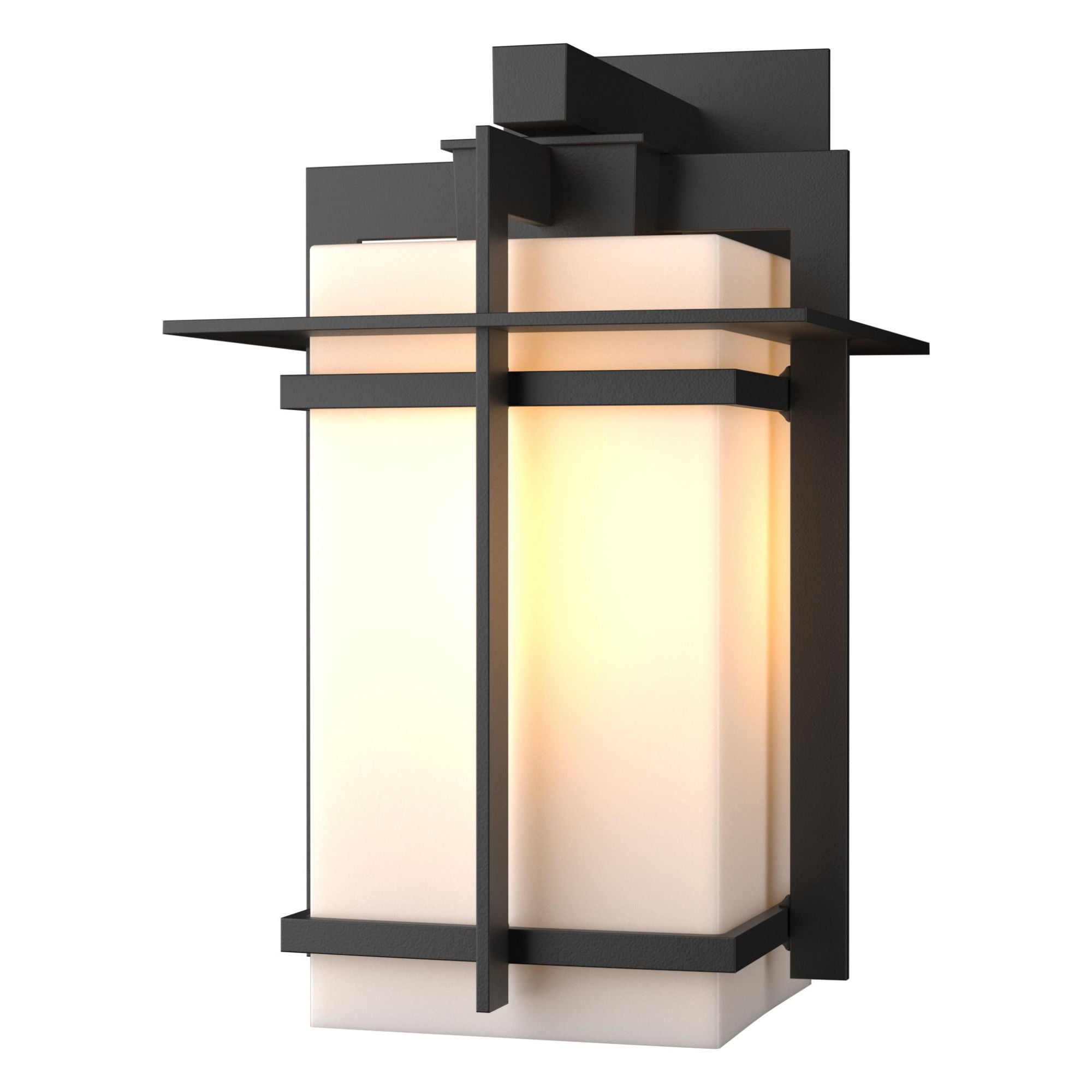 Tourou Large Outdoor Sconce 1-Light Opal Glass (GG) in Coastal Black