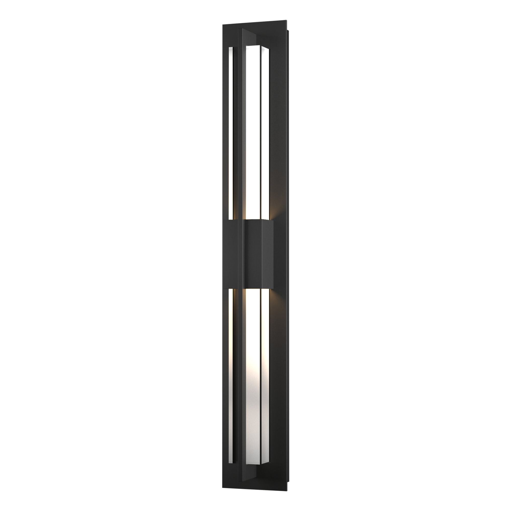 Double Axis Large LED Outdoor Sconce LED Clear Glass (ZM) in Coastal Black