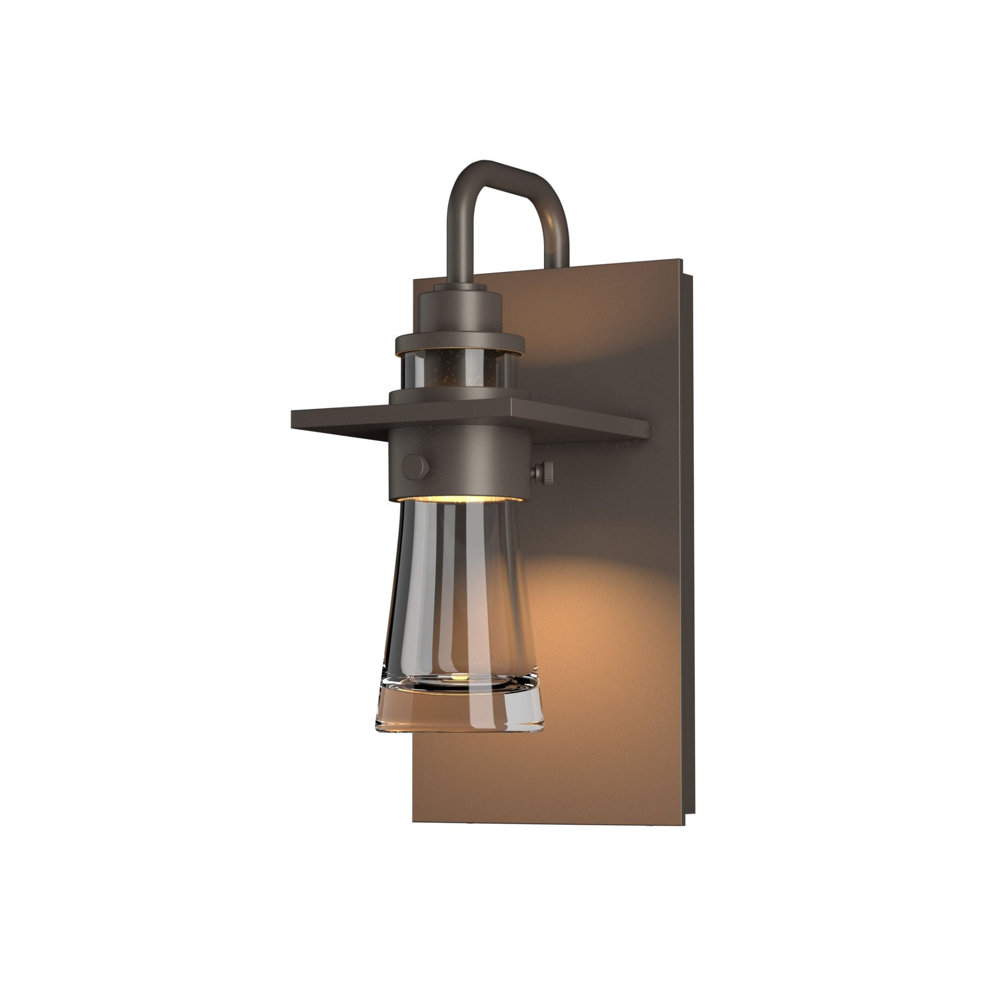 Erlenmeyer Small Outdoor Sconce 1-Light Clear Glass (ZM) in Coastal Dark Smoke