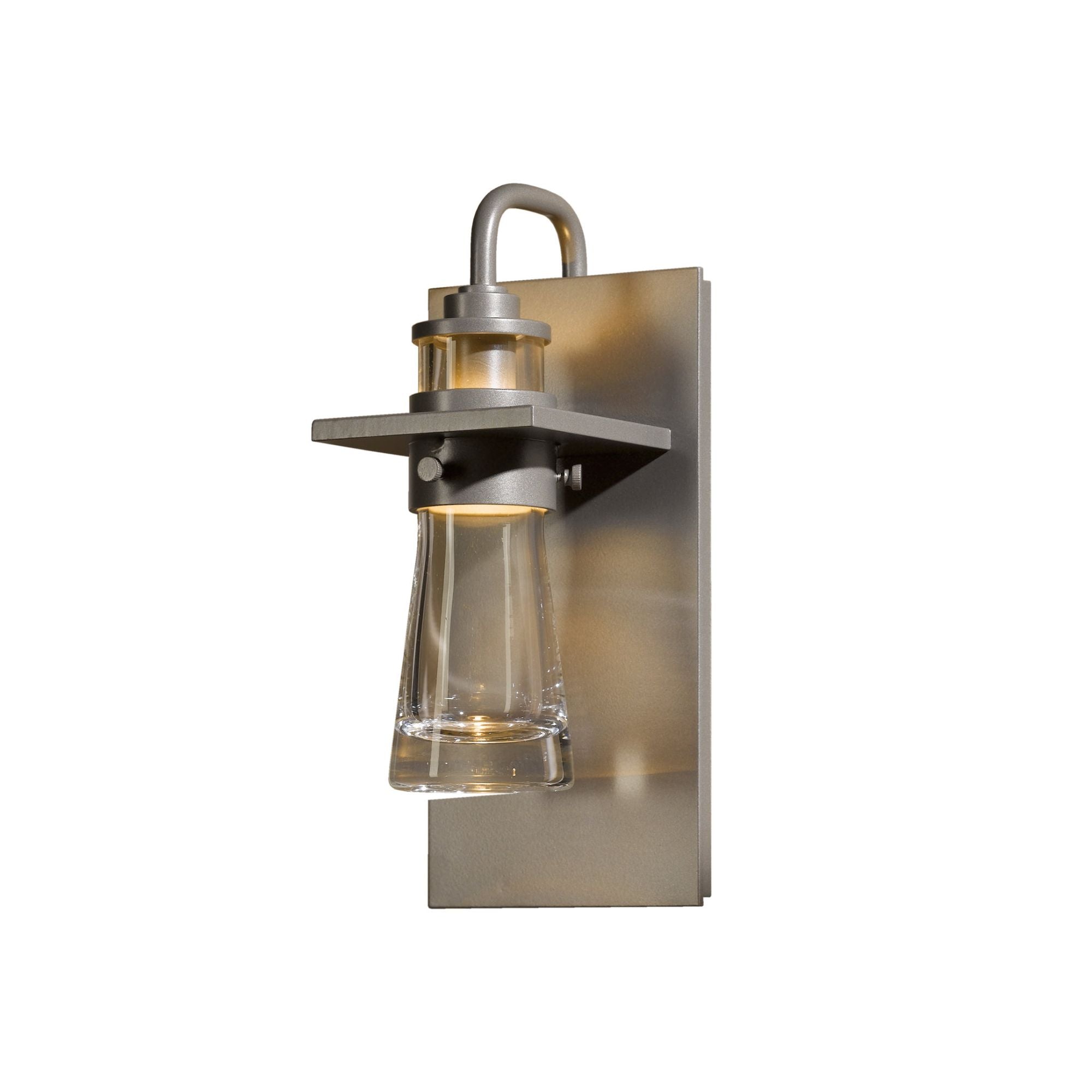 Erlenmeyer Medium Outdoor Sconce 1-Light Clear Glass (ZM) in Coastal Burnished Steel