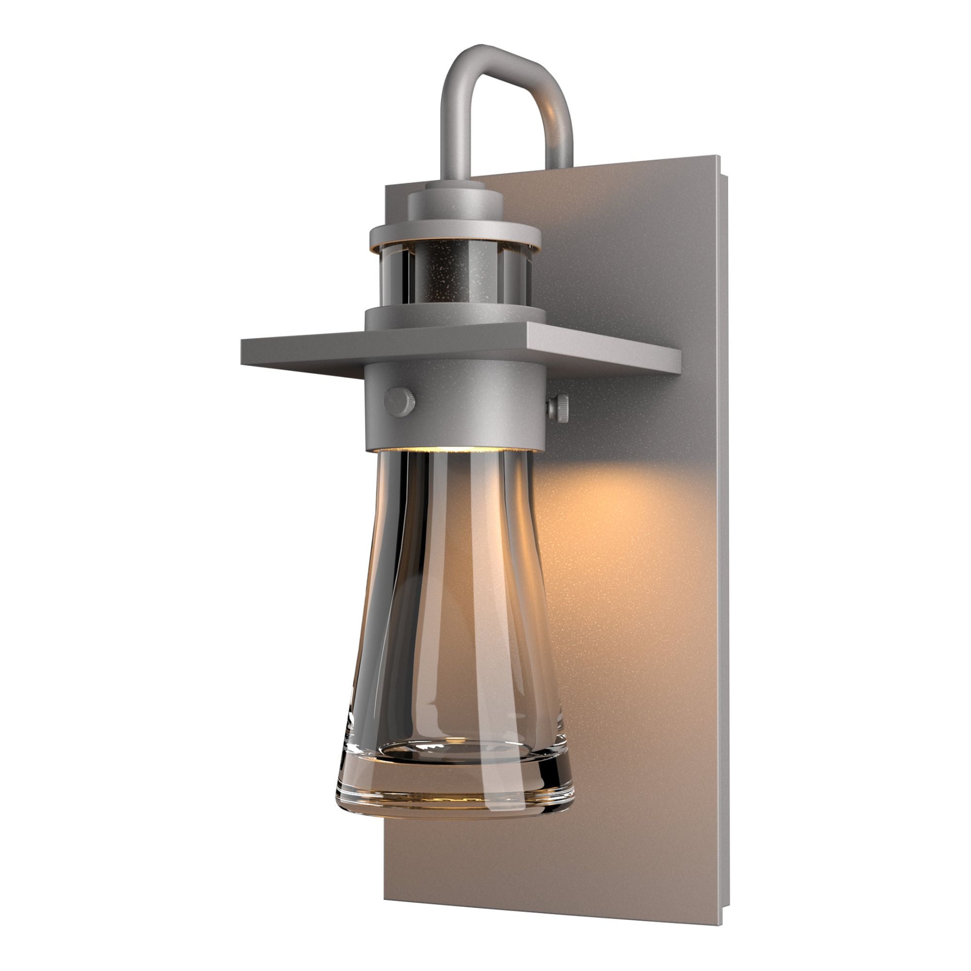 Erlenmeyer Medium Outdoor Sconce 1-Light Clear Glass (ZM) in Coastal Burnished Steel
