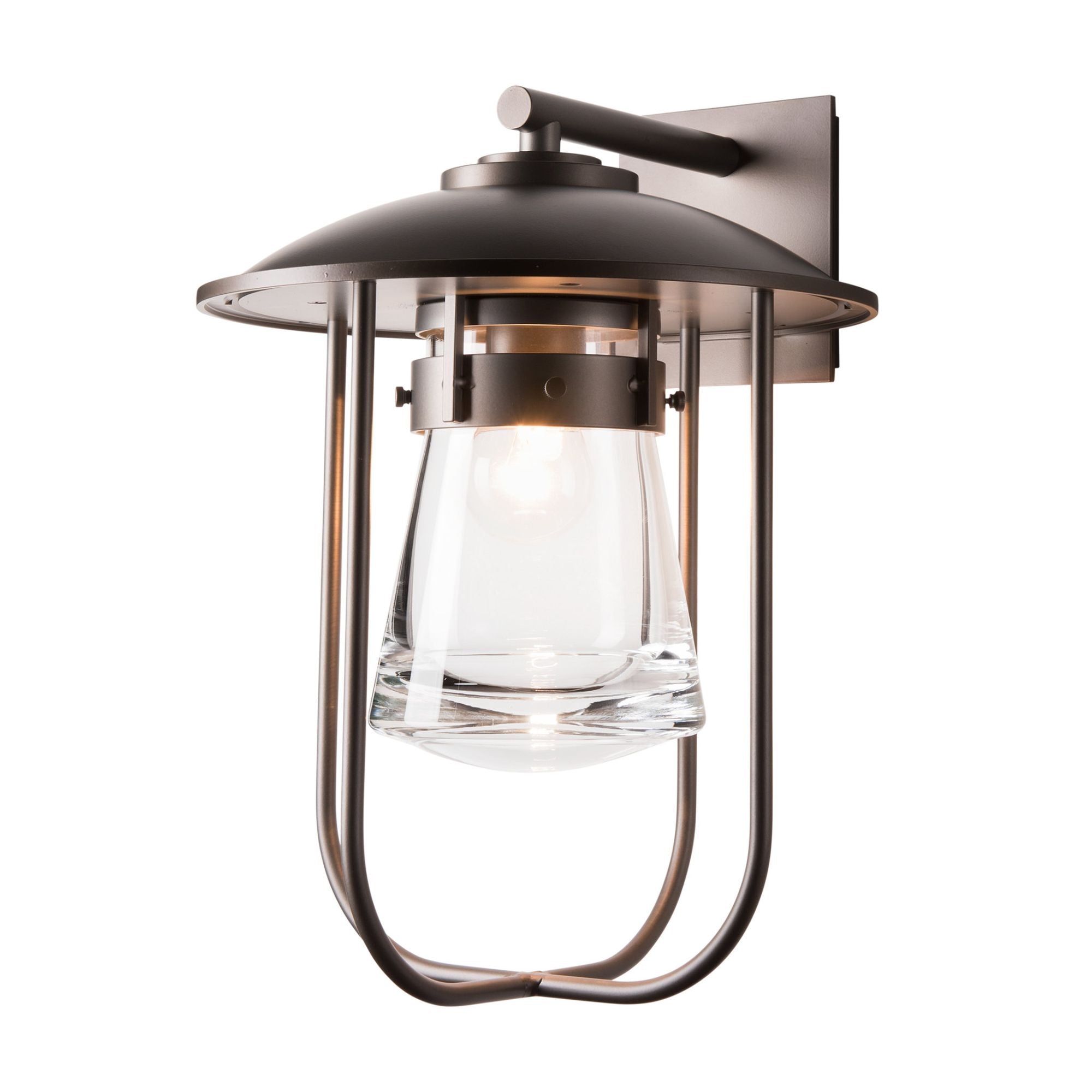 Erlenmeyer Large Outdoor Sconce 1-Light Clear Glass (ZM) in Coastal Dark Smoke