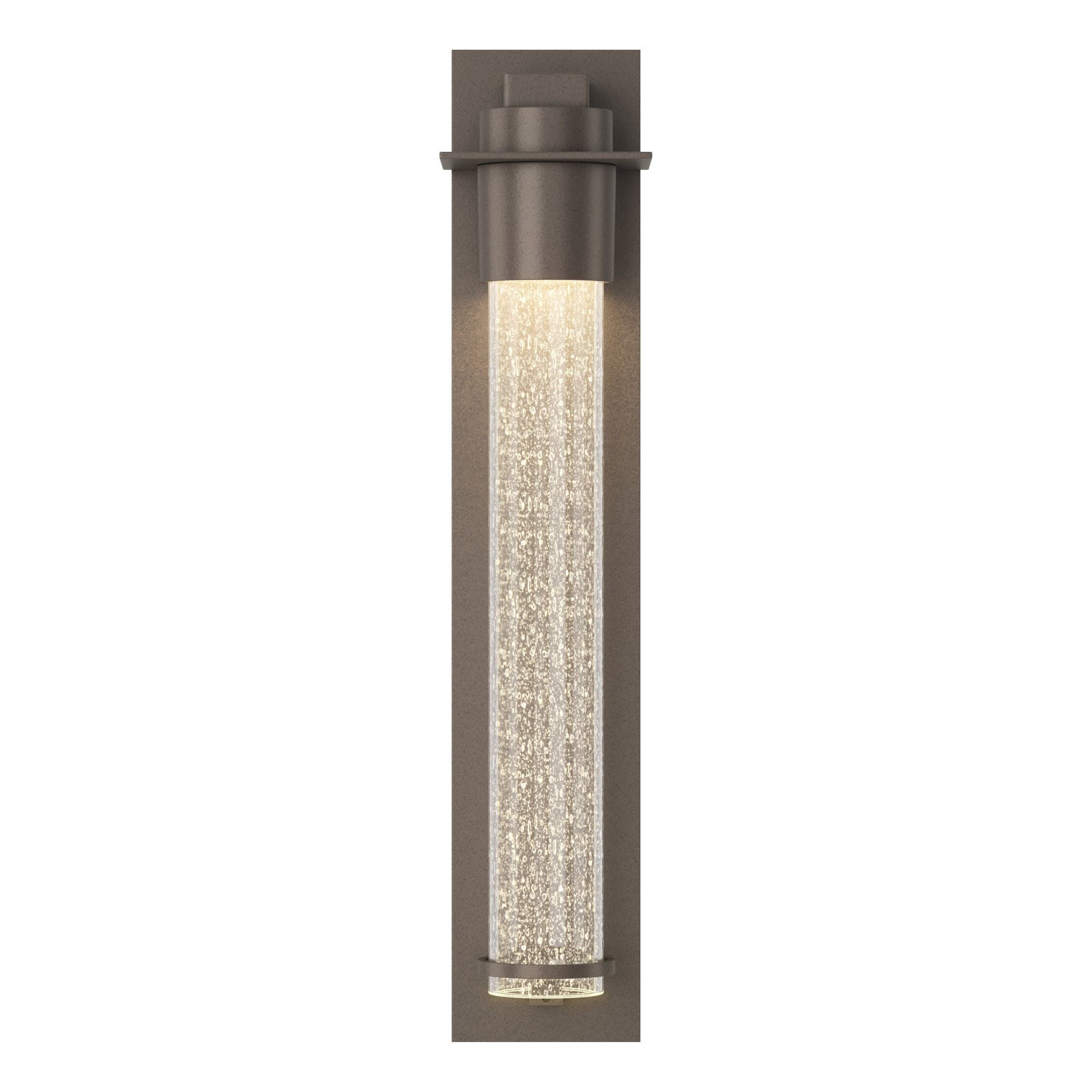 Airis Medium Dark Sky Friendly Outdoor Sconce 1-Light Seeded Clear Glass (II) in Coastal Dark Smoke