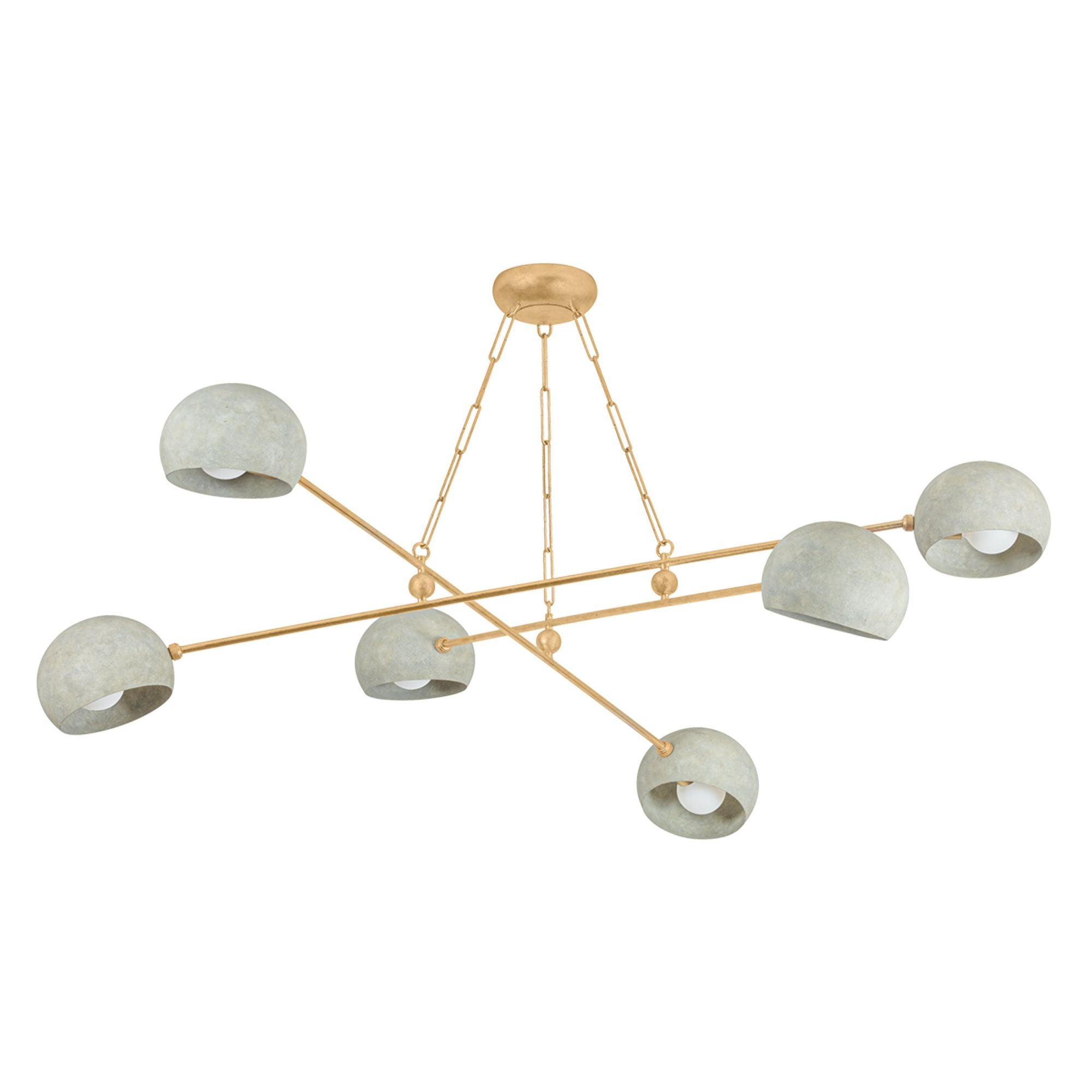 Turner 6-Light Chandelier in Vintage Gold Leaf 60W x 14H