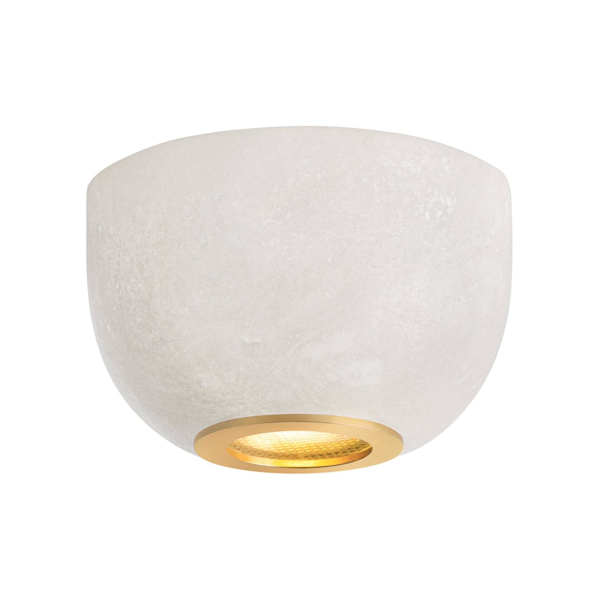 Bains Corner 1-Light Flush Mount in Aged Brass 5W x 3.25H
