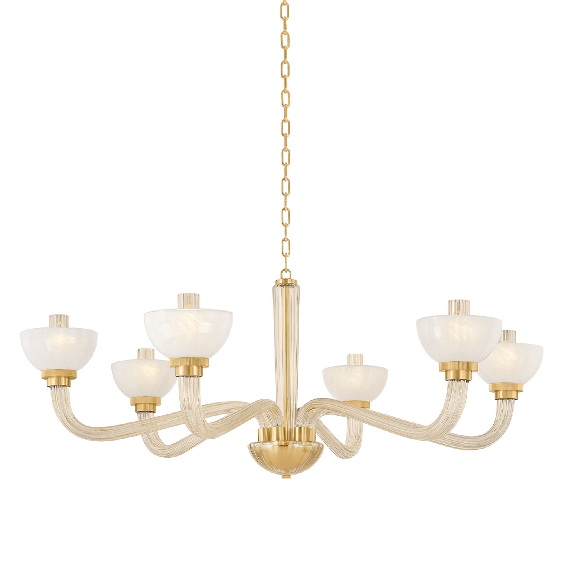 St. Lawrence 6-Light Chandelier in Aged Brass 48.5W x 19.75H