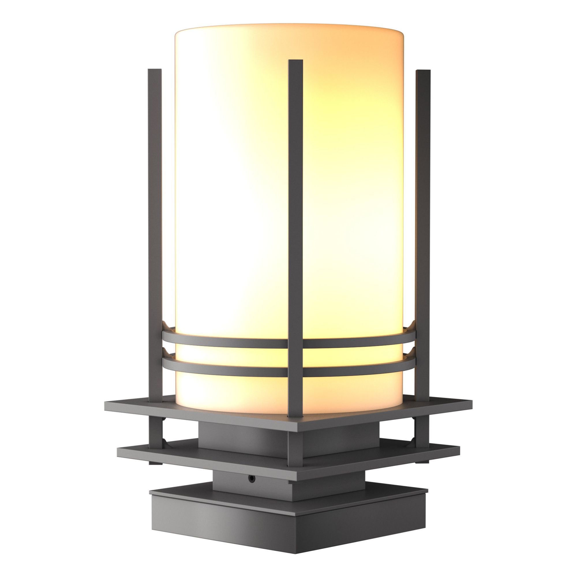 Banded Outdoor Pier Mount 1-Light Opal Glass (GG) in Coastal Burnished Steel