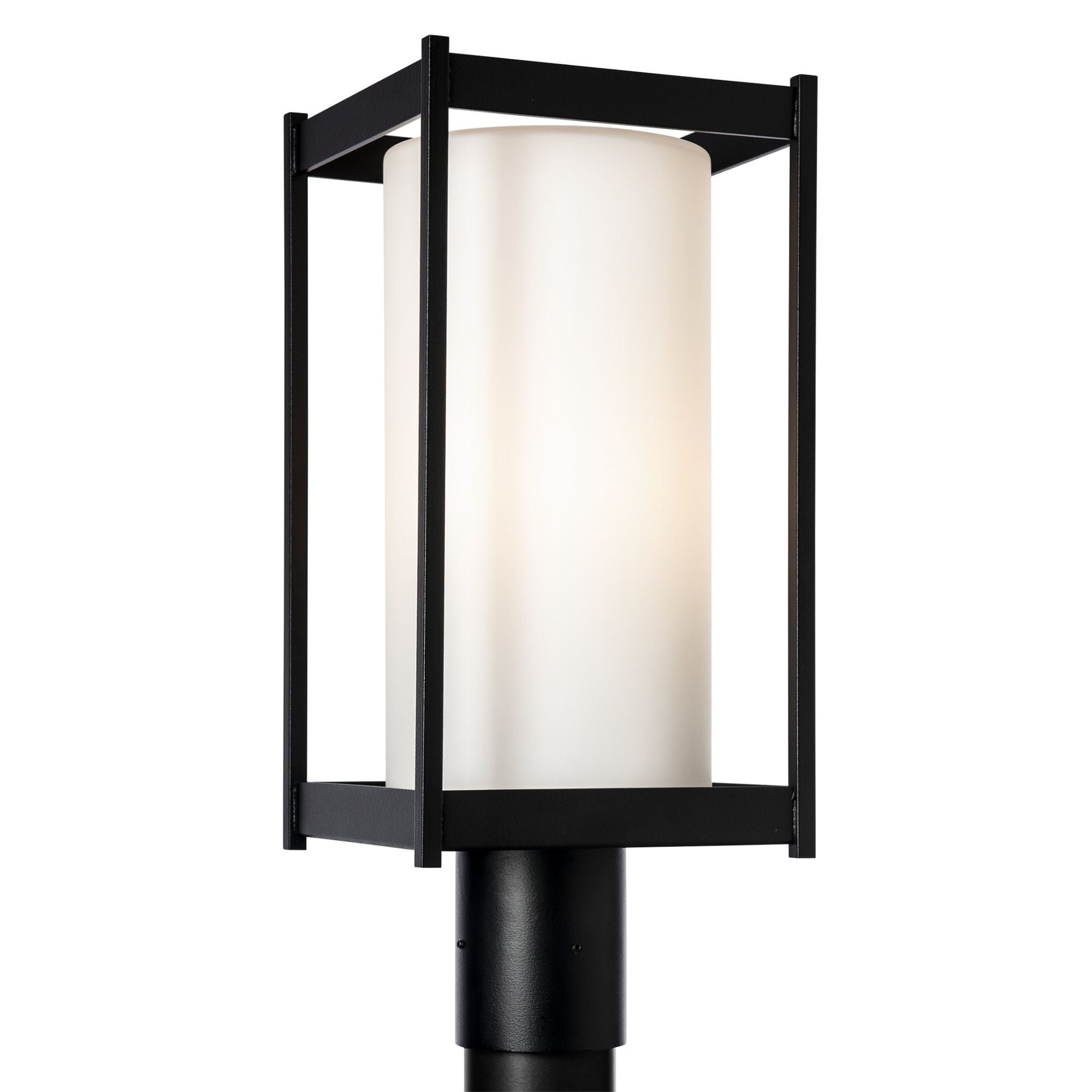 Cela Outdoor Post Light 1-Light Opal Glass (GG) in Coastal Black