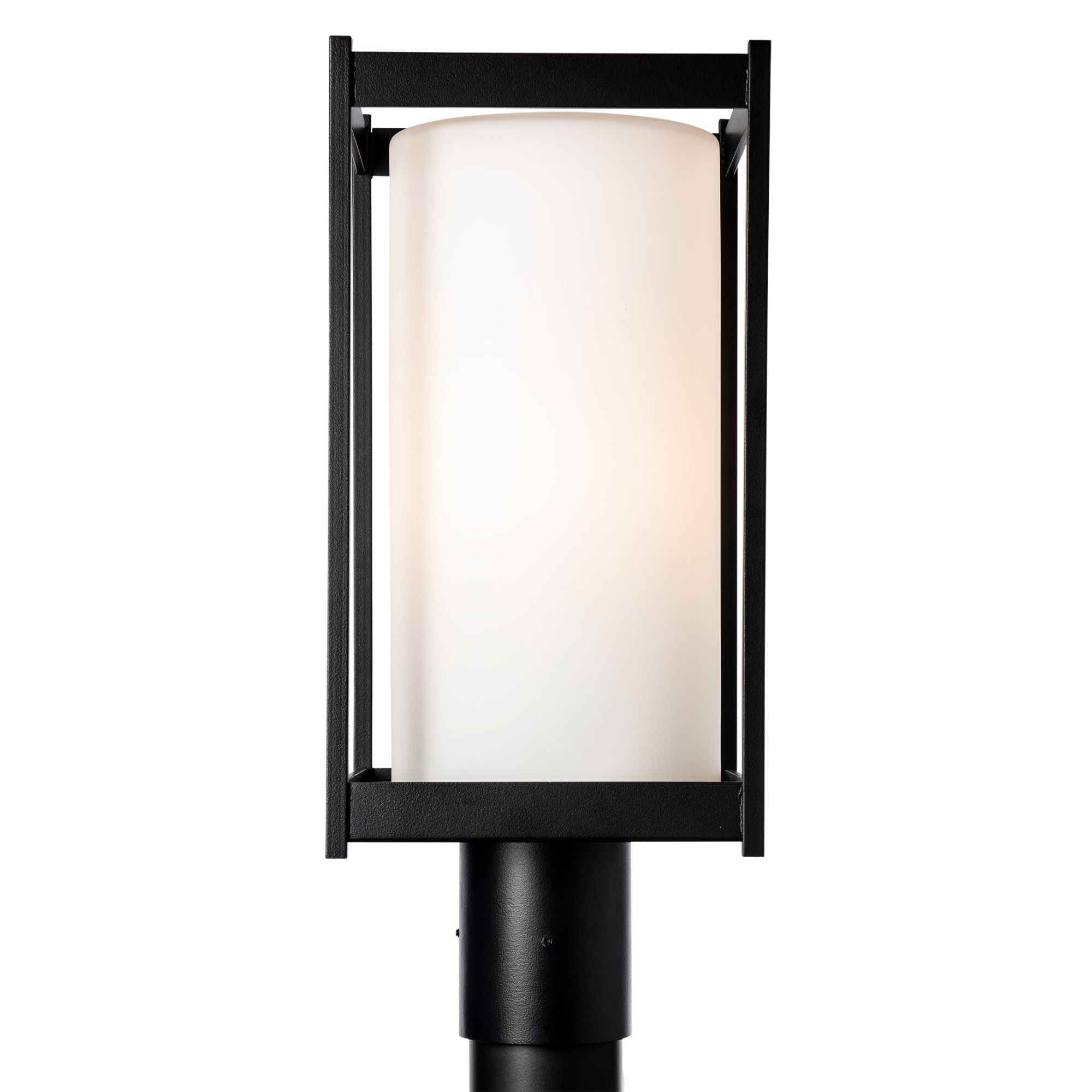 Cela Outdoor Post Light 1-Light Opal Glass (GG) in Coastal Black