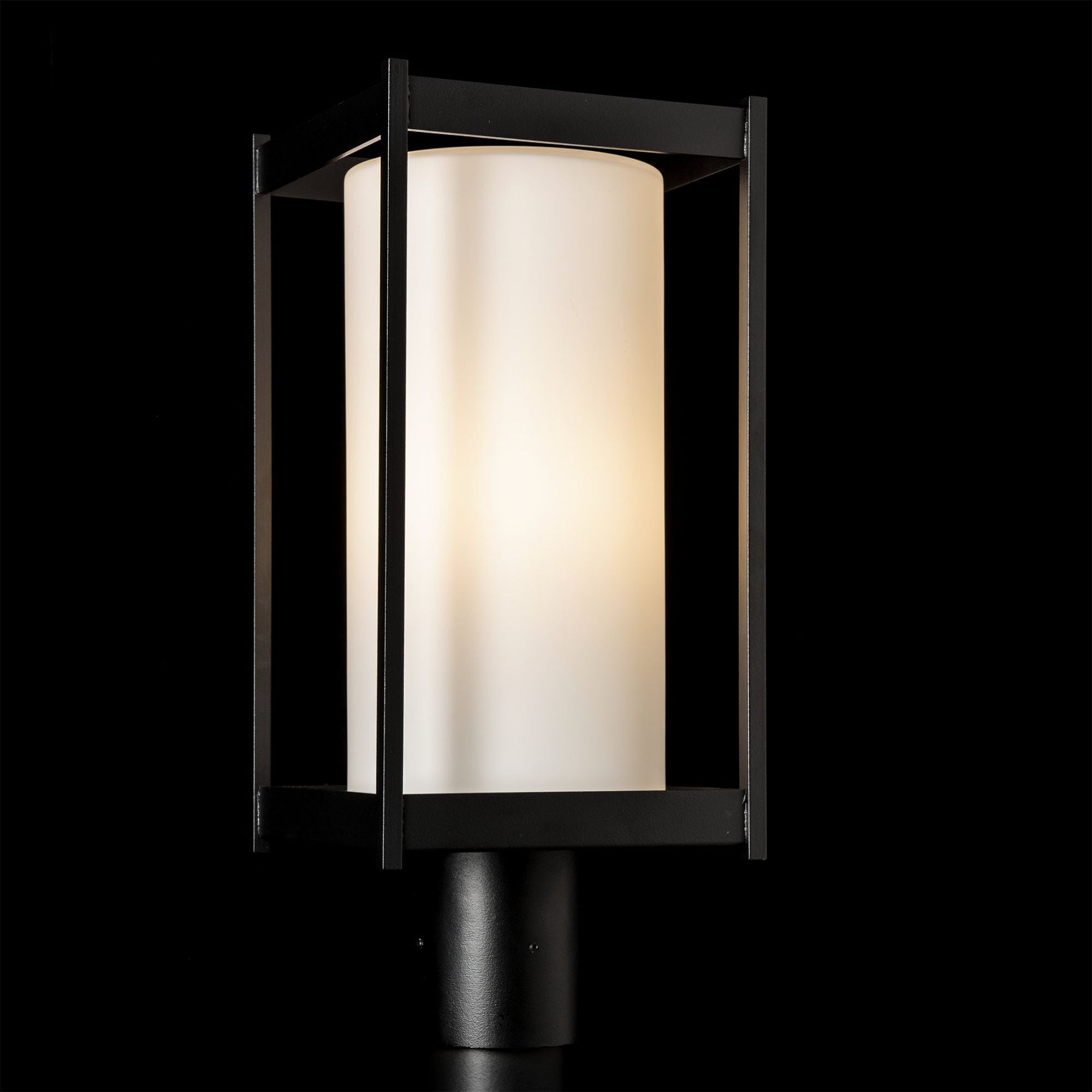 Cela Outdoor Post Light 1-Light Opal Glass (GG) in Coastal Black