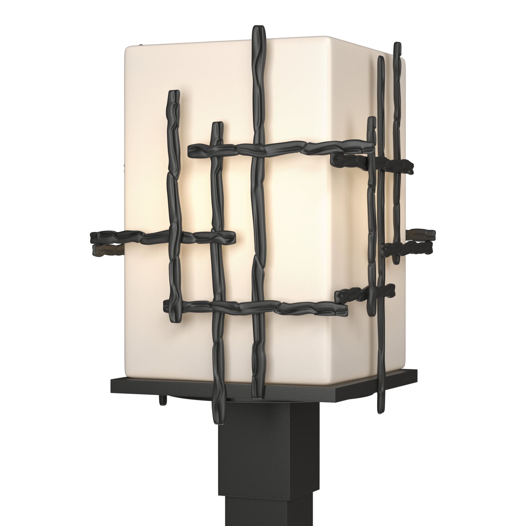 Tura Outdoor Post Light 1-Light Opal Glass (GG) in Coastal Black