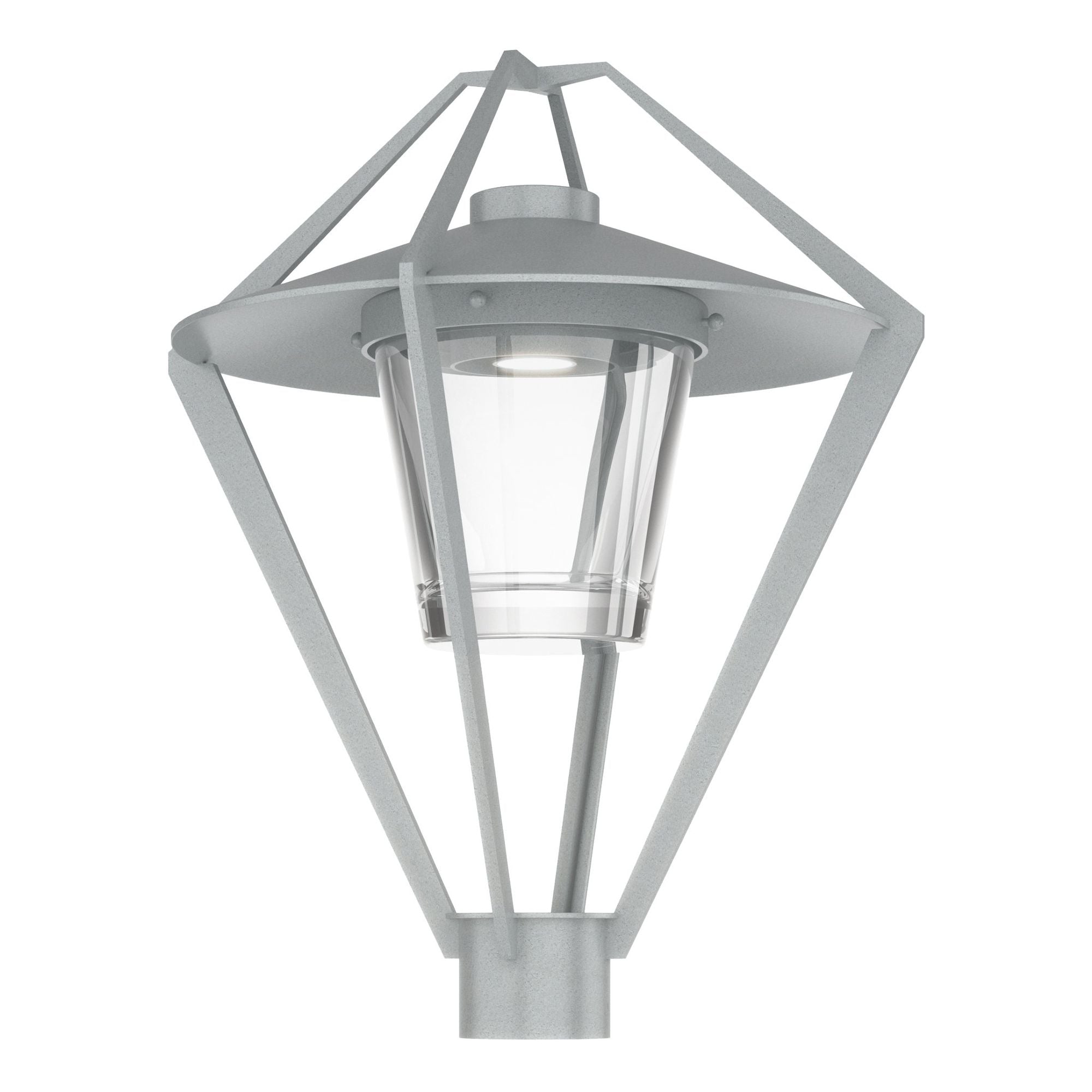 Stellar Post Light 1-Light Clear Glass (ZM) in Coastal Burnished Steel