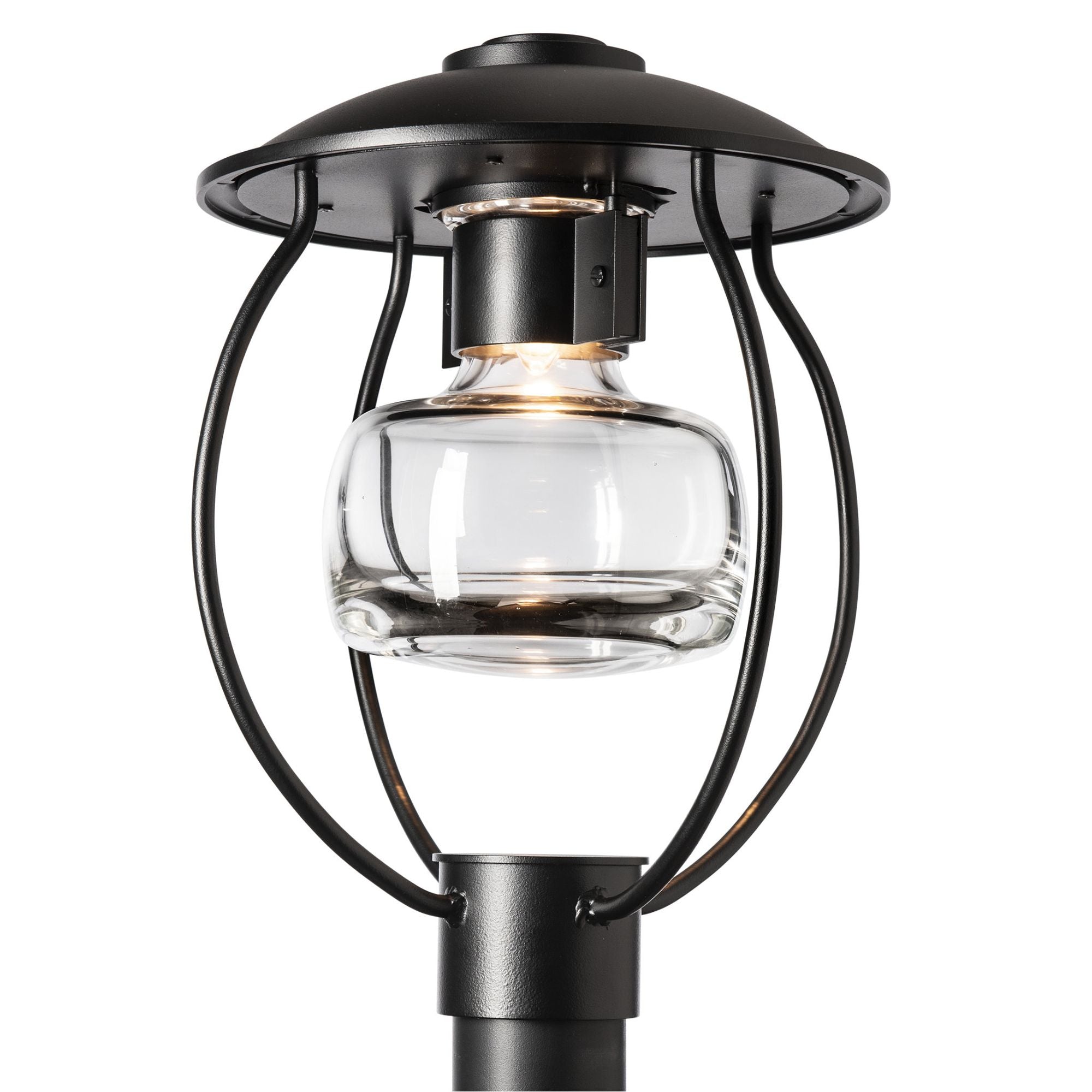Mason Post Light 1-Light Clear Glass (ZM) in Coastal Black