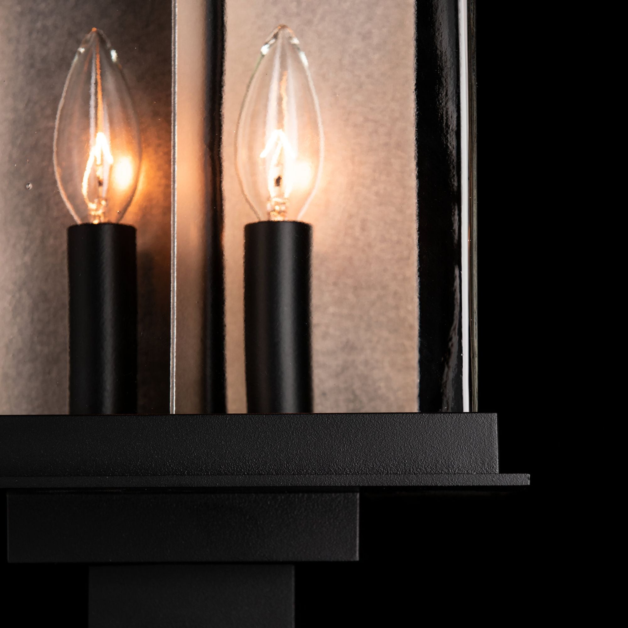 Kingston Outdoor Post Light 4-Light Translucent Soft Gold Accent Clear Glass (ZM) in Coastal Black