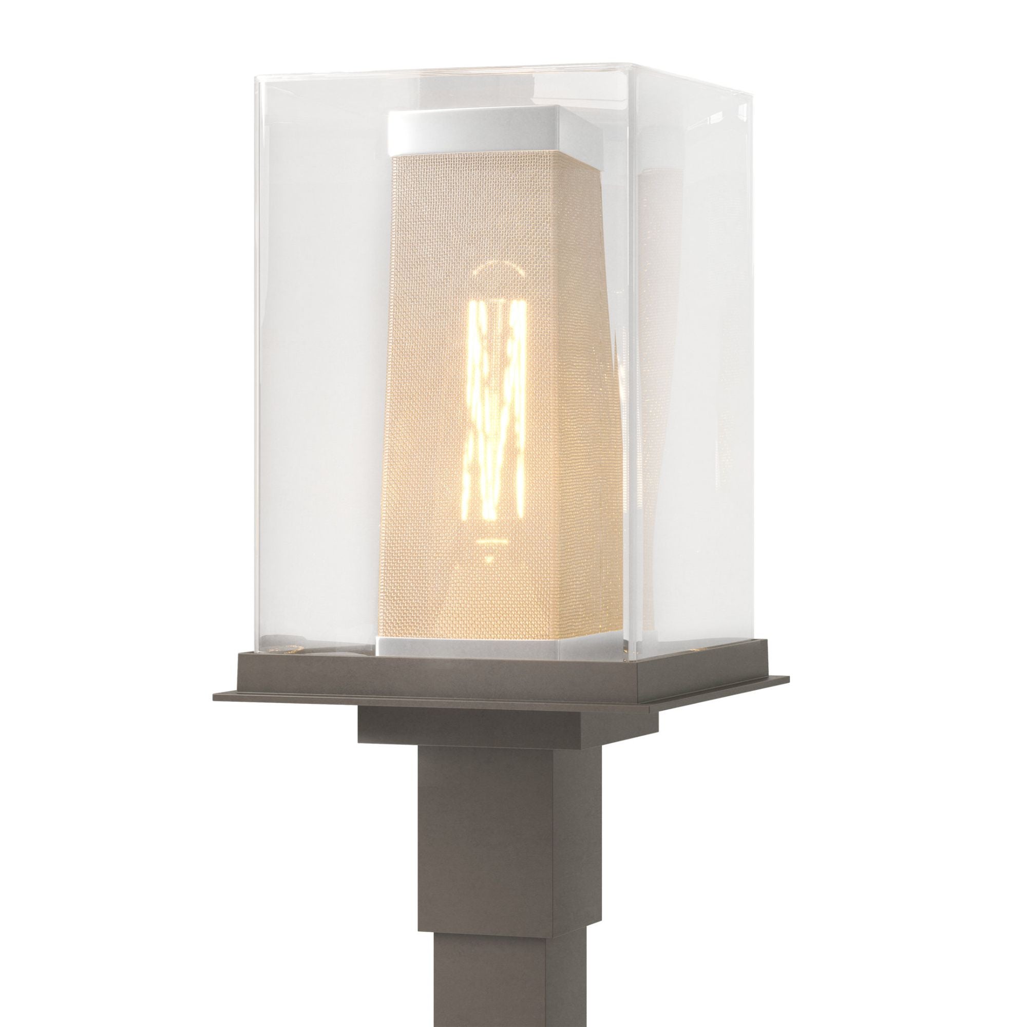 Polaris Outdoor Post Light 1-Light Coastal Silver Accent Clear Glass (ZM) in Coastal Dark Smoke