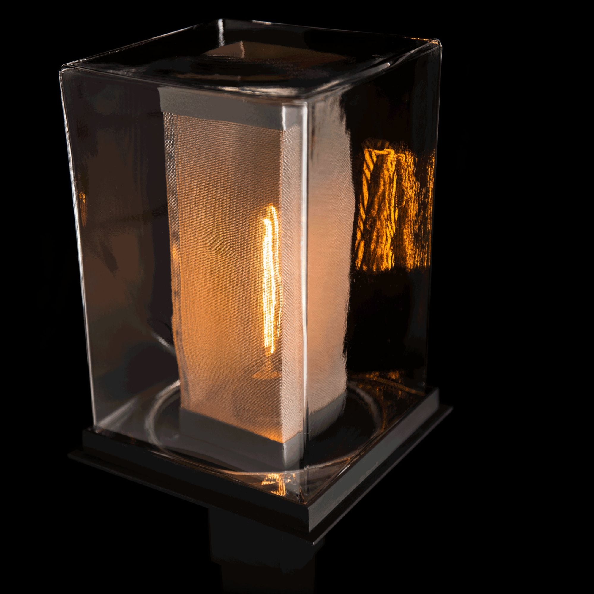 Polaris Outdoor Post Light 1-Light Coastal Silver Accent Clear Glass (ZM) in Coastal Black