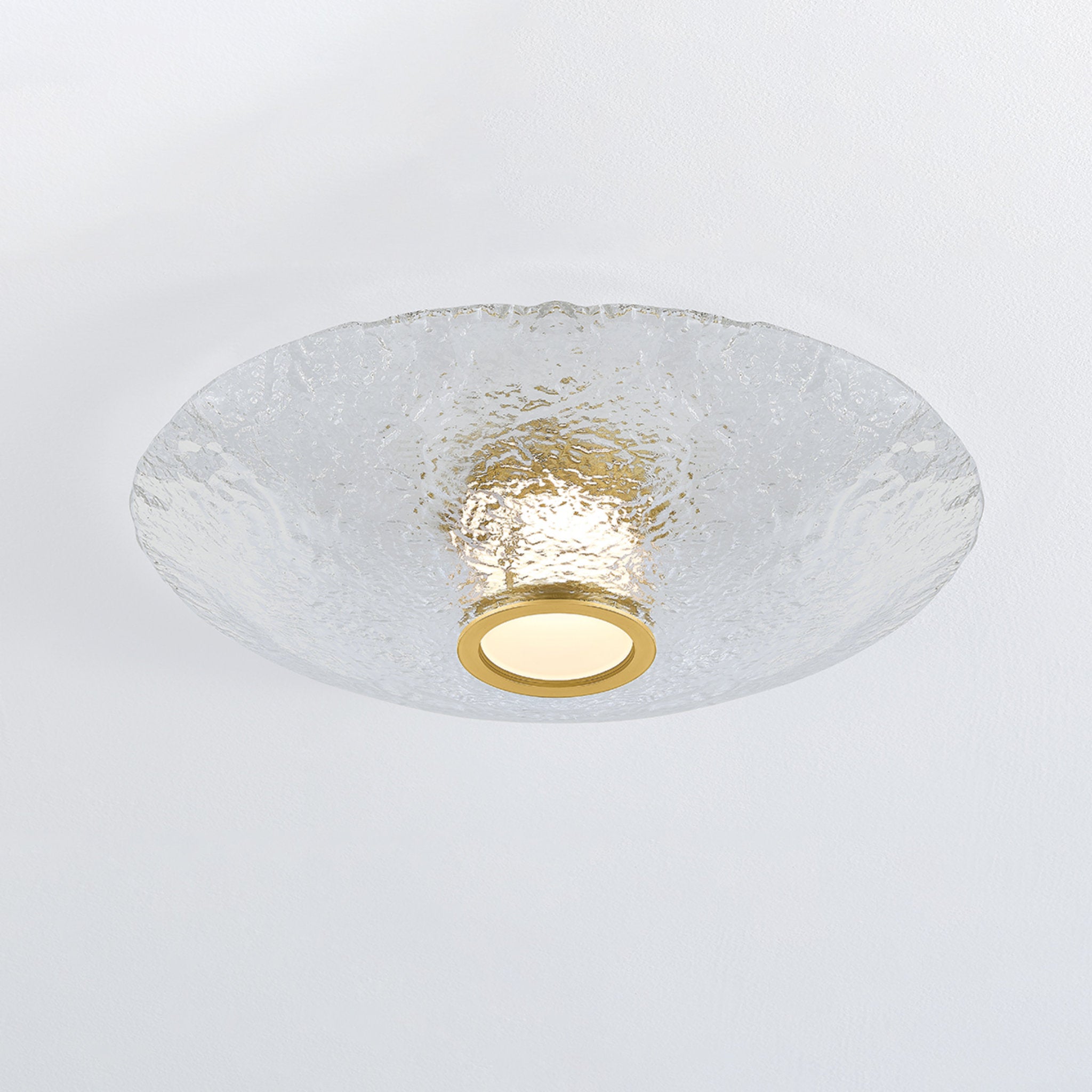 New Haven 1-Light Flush Mount in Aged Brass 20.25W x 4.75H