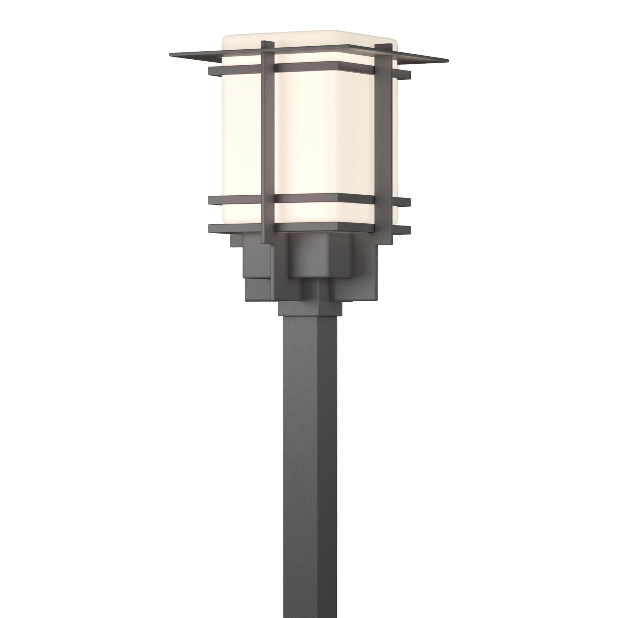 Tourou Large Outdoor Post Light 1-Light Opal Glass (GG) in Coastal Burnished Steel