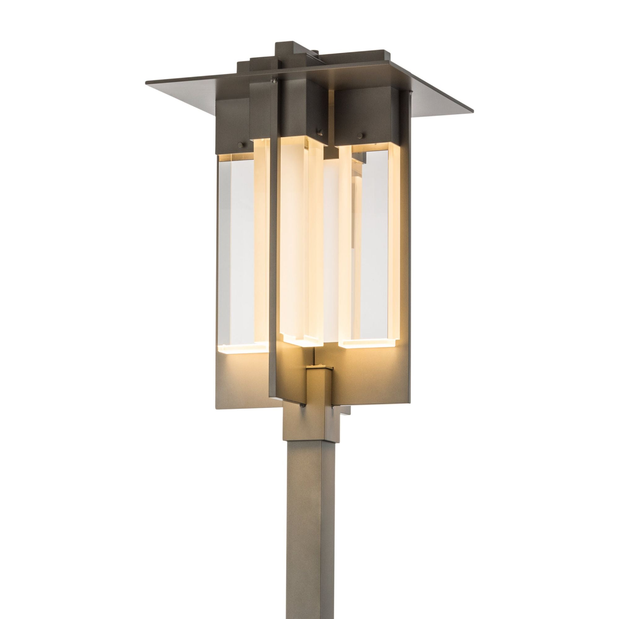 Axis Large Outdoor Post Light 4-Light Clear Glass (ZM) in Coastal Burnished Steel