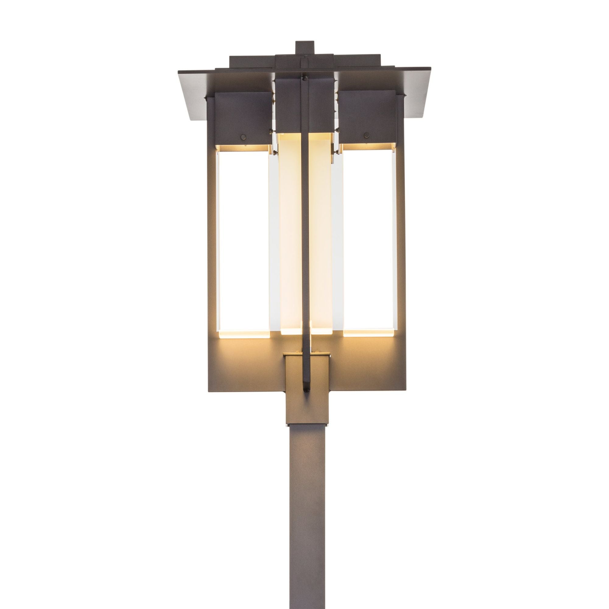 Axis Large Outdoor Post Light 4-Light Clear Glass (ZM) in Coastal Burnished Steel
