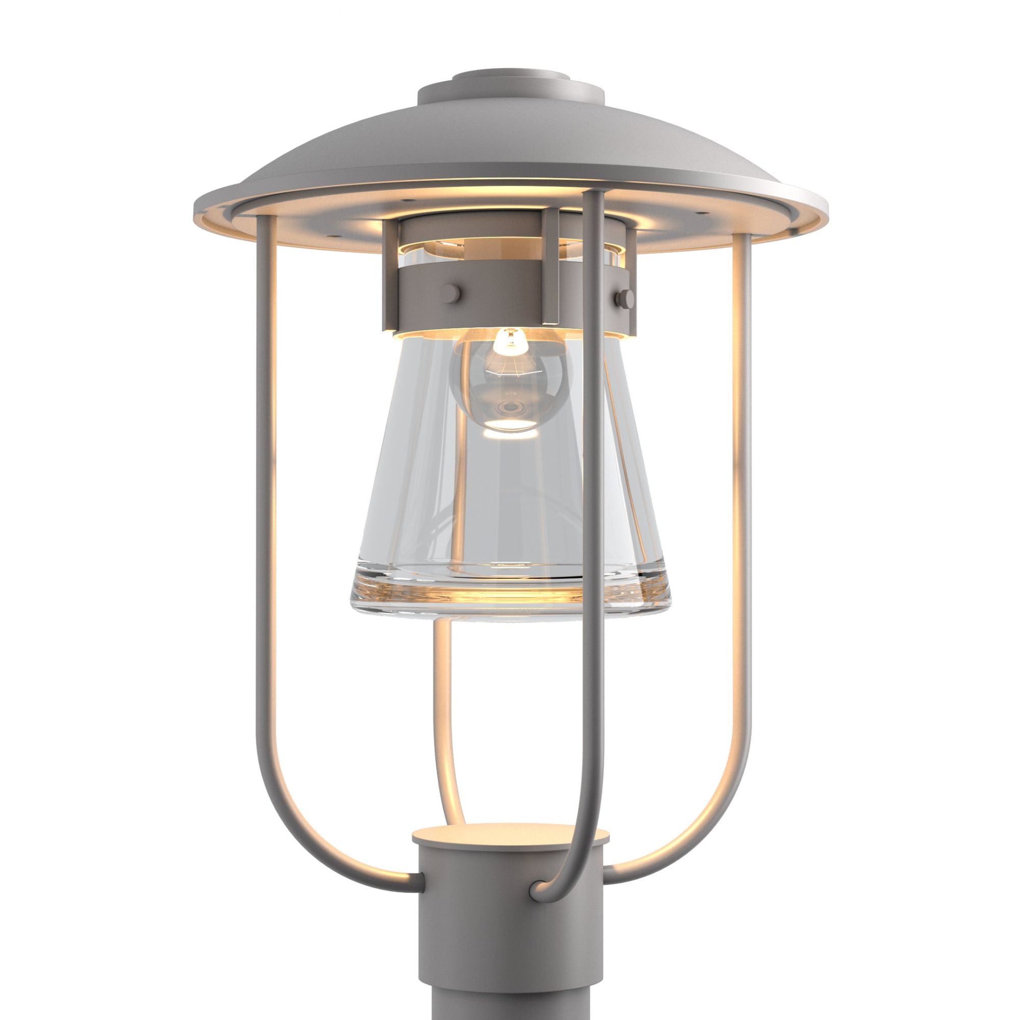 Erlenmeyer Outdoor Post Light 1-Light Clear Glass (ZM) in Coastal Burnished Steel