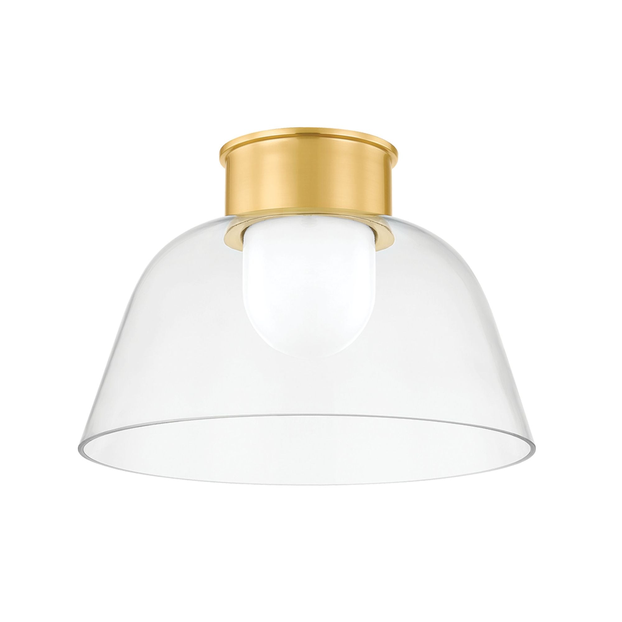 Lakeside 1-Light Flush Mount in Aged Brass 14W x 9.5H