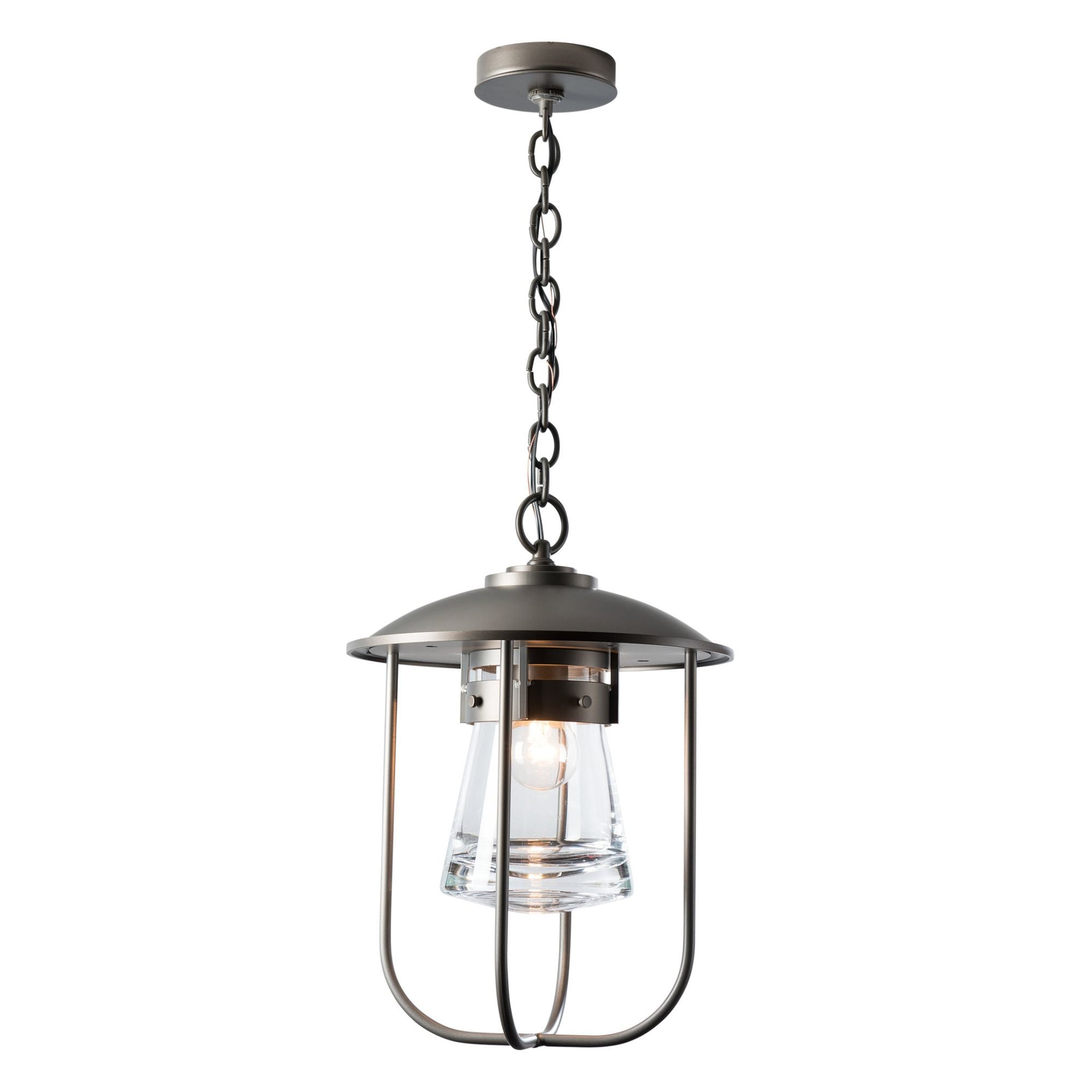 Erlenmeyer Outdoor Pendant 1-Light Clear Glass (ZM) in Coastal Dark Smoke