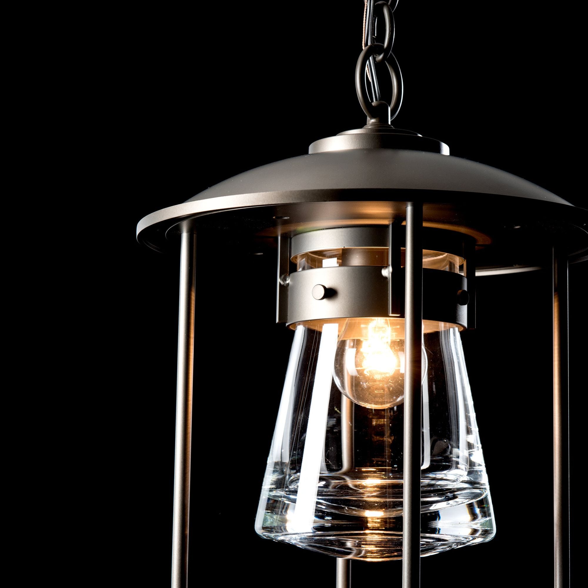 Erlenmeyer Outdoor Pendant 1-Light Clear Glass (ZM) in Coastal Dark Smoke