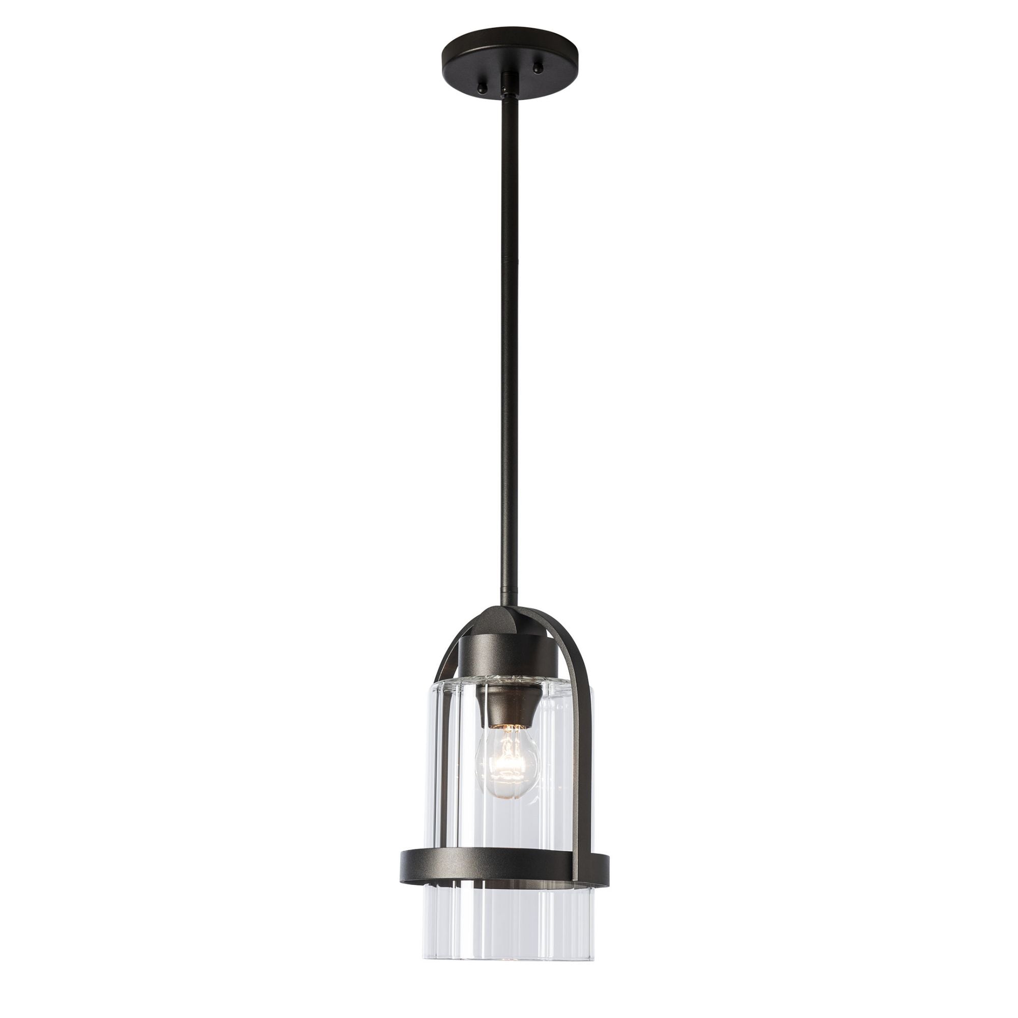 Alcove Outdoor Pendant 1-Light Clear Glass (ZM) in Coastal Oil Rubbed Bronze
