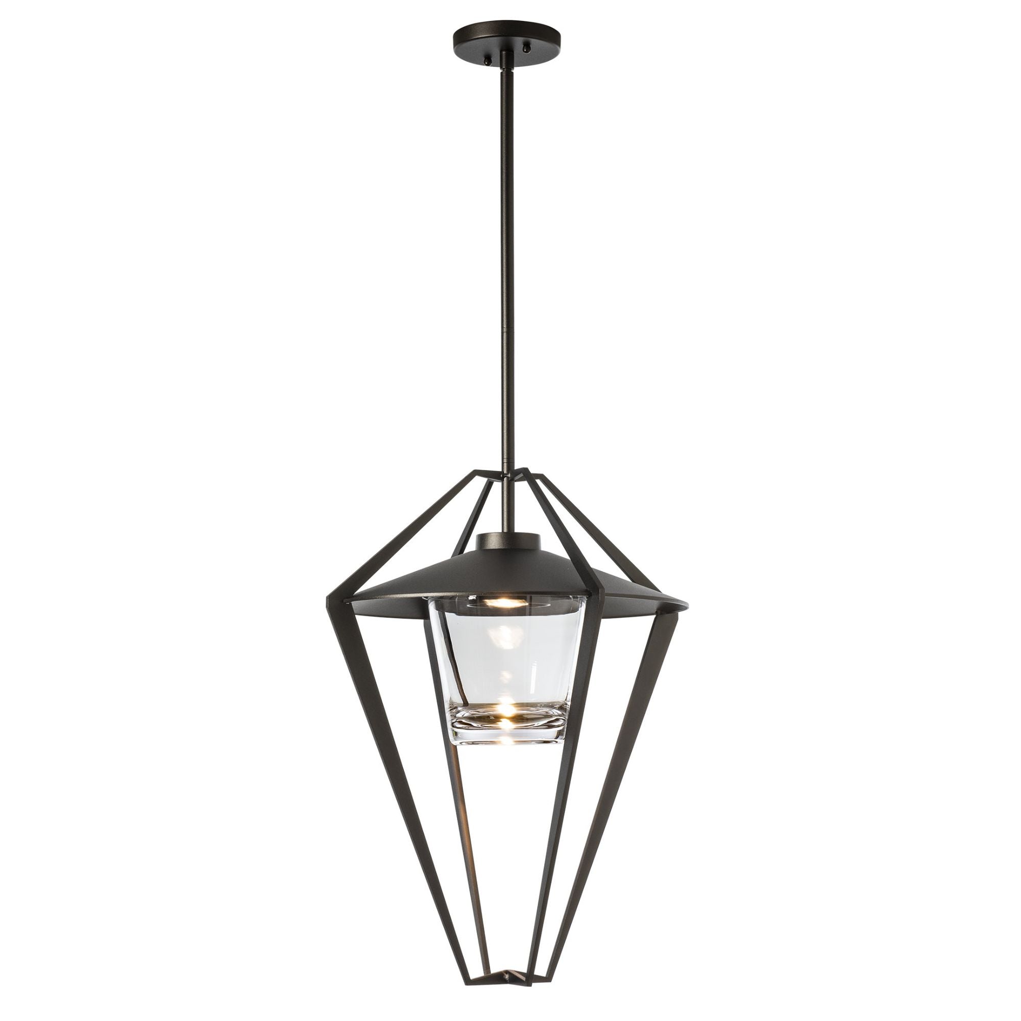 Stellar Large Outdoor Pendant/Semi-Flush 1-Light Clear Glass (ZM) in Coastal Oil Rubbed Bronze