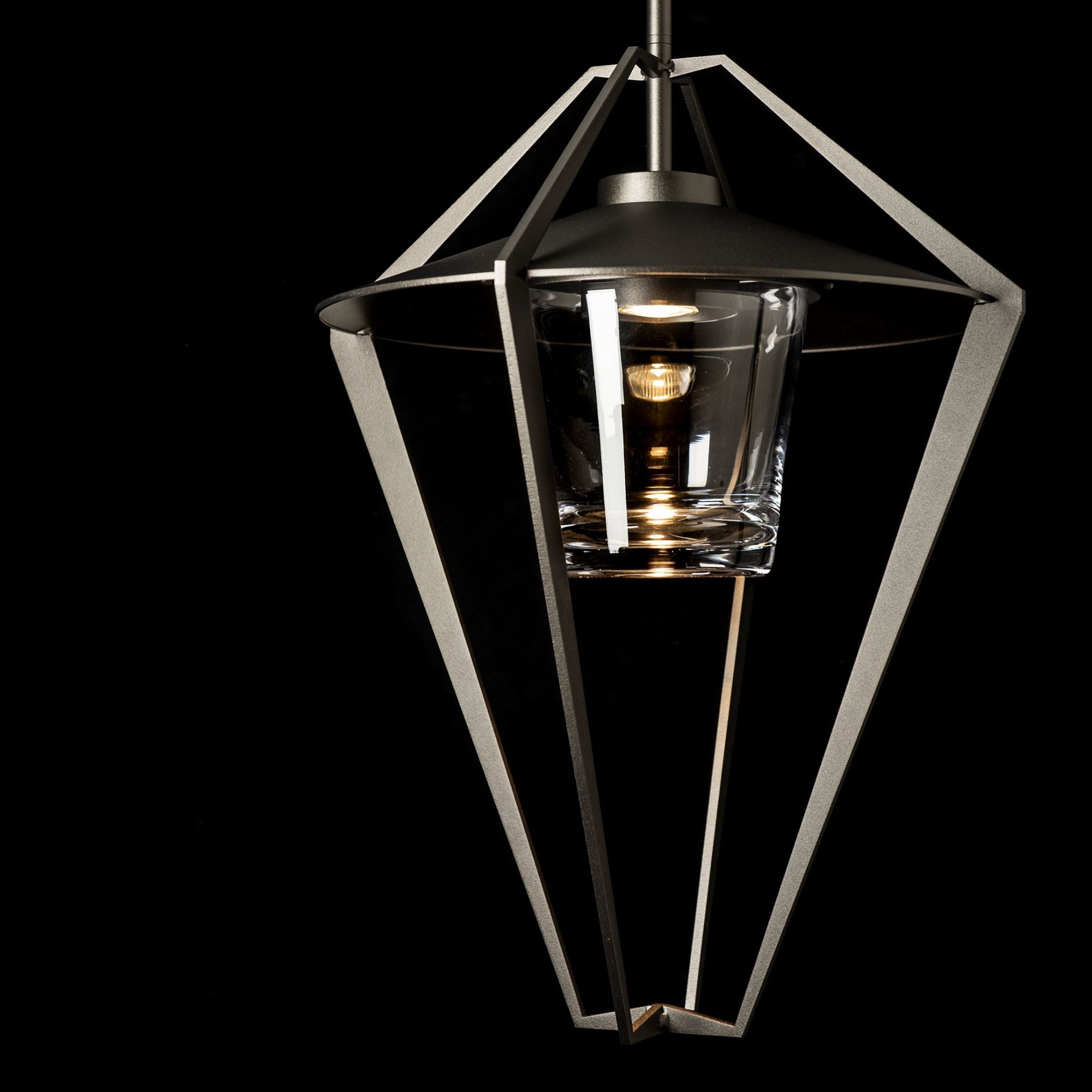 Stellar Large Outdoor Pendant/Semi-Flush 1-Light Clear Glass (ZM) in Coastal Oil Rubbed Bronze