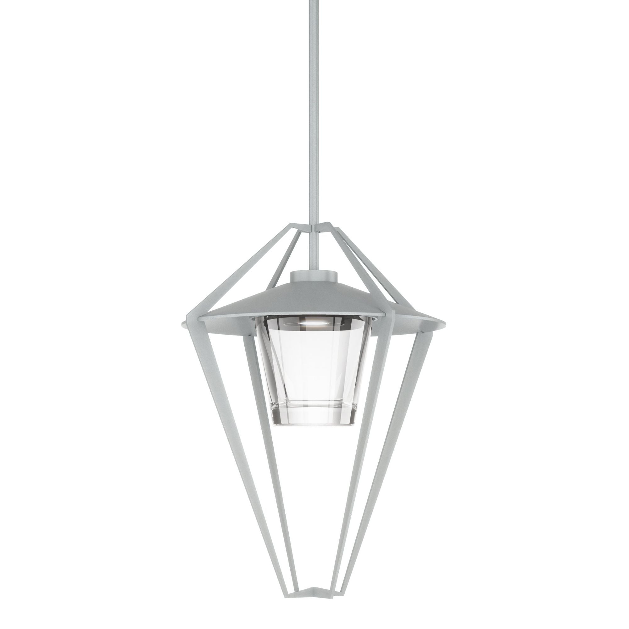 Stellar Large Outdoor Pendant/Semi-Flush 1-Light Clear Glass (ZM) in Coastal Burnished Steel