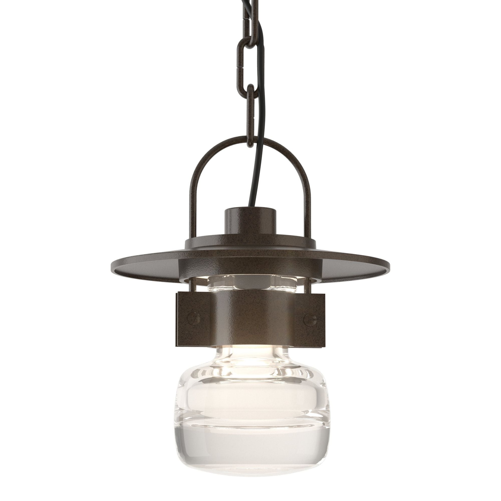 Mason Outdoor Ceiling Fixture 1-Light Clear Glass (ZM) in Coastal Oil Rubbed Bronze