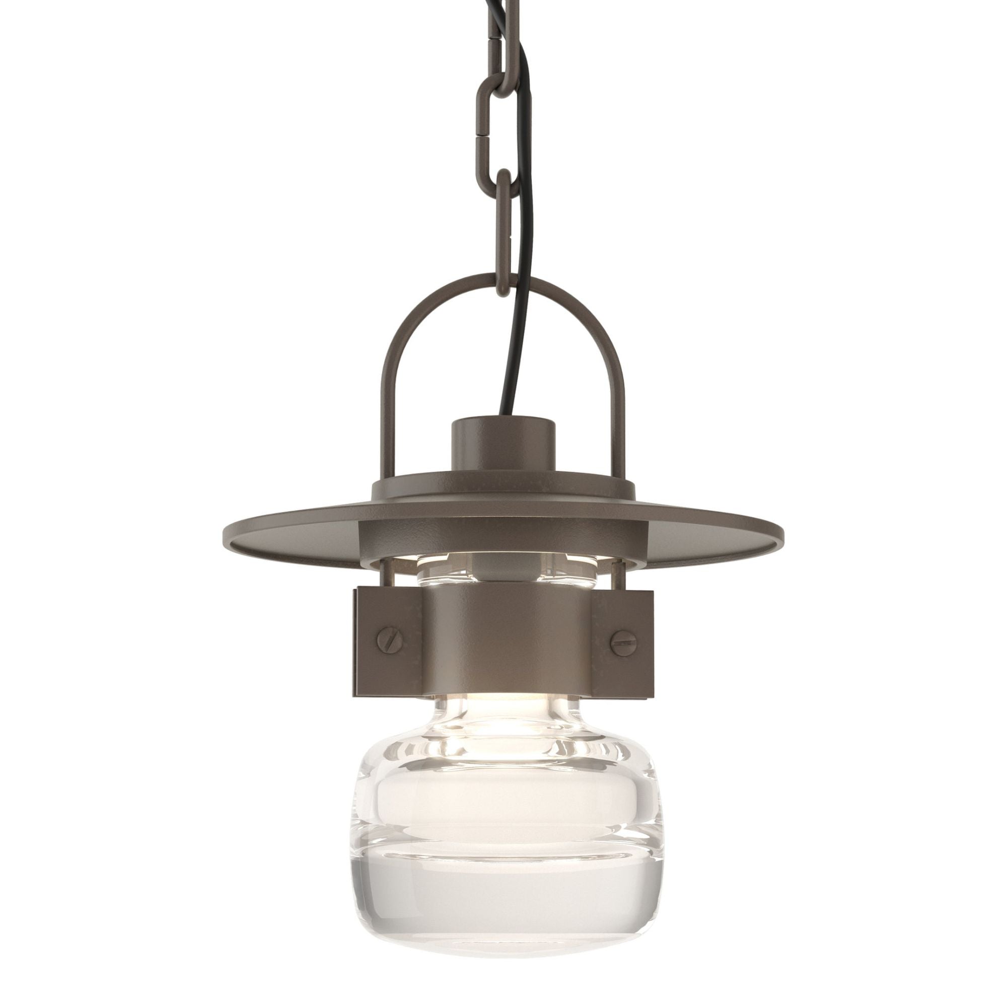 Mason Outdoor Ceiling Fixture 1-Light Clear Glass (ZM) in Coastal Dark Smoke