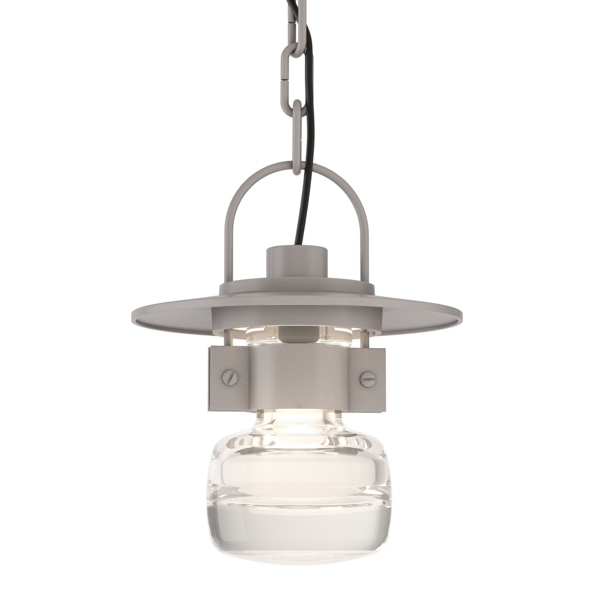 Mason Outdoor Ceiling Fixture 1-Light Clear Glass (ZM) in Coastal Burnished Steel
