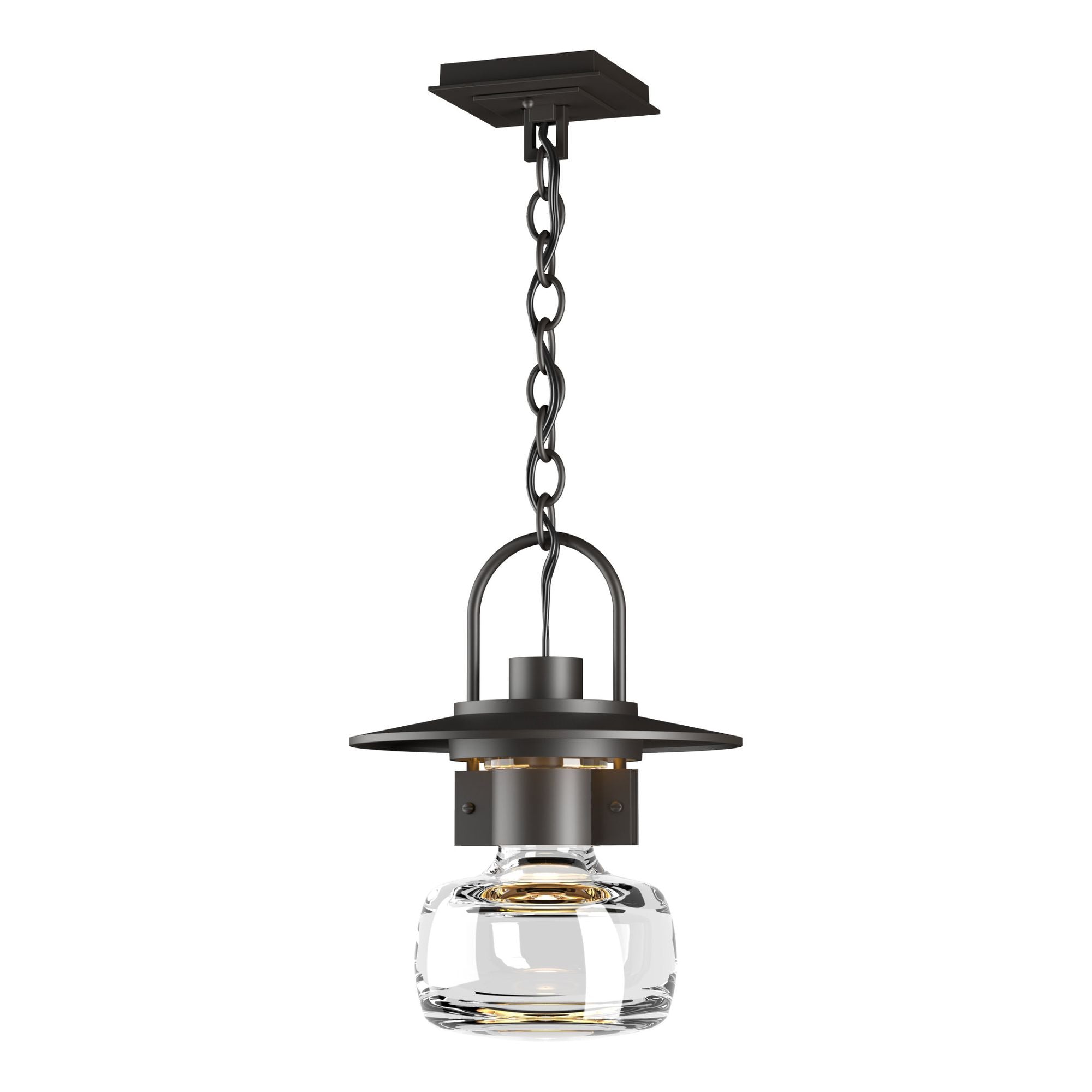 Mason Large Outdoor Ceiling Fixture 1-Light Clear Glass (ZM) in Coastal Oil Rubbed Bronze