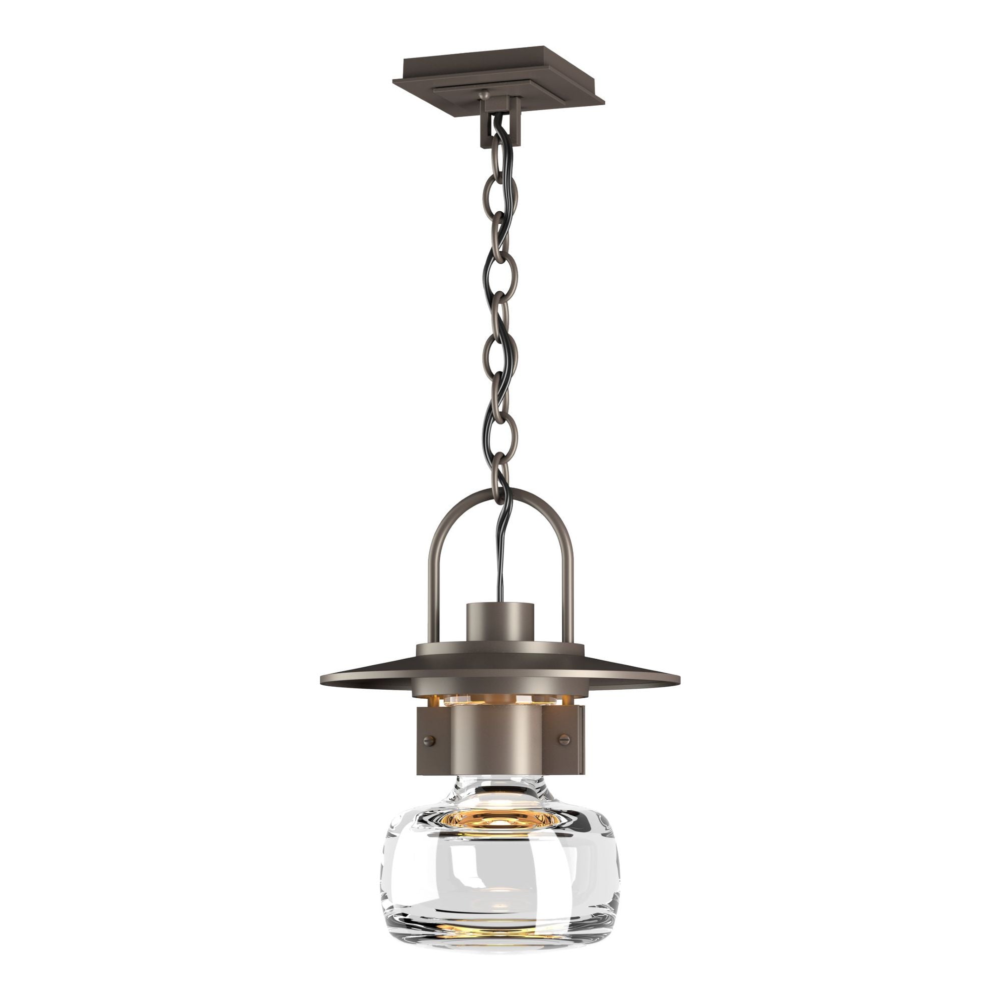 Mason Large Outdoor Ceiling Fixture 1-Light Clear Glass (ZM) in Coastal Dark Smoke
