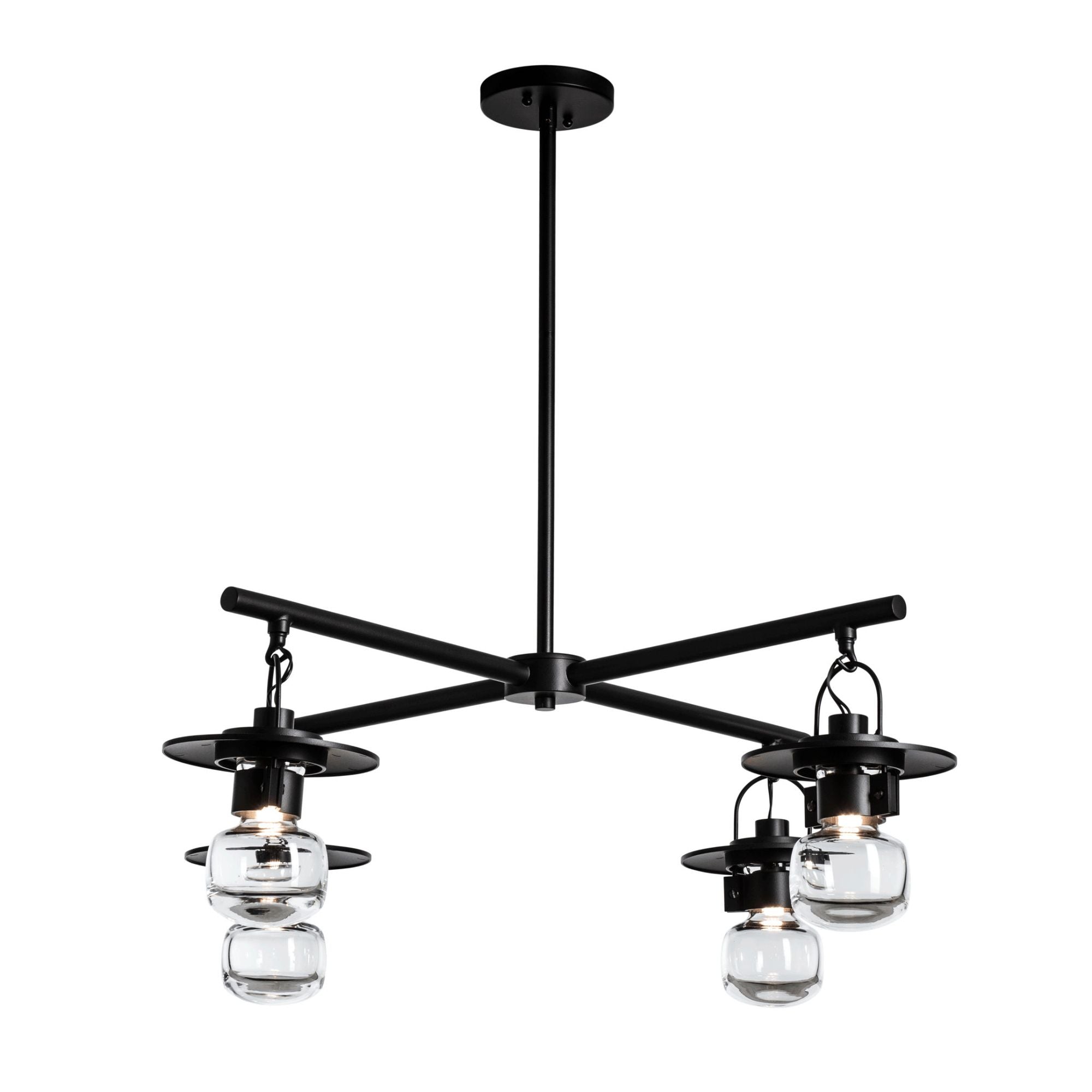 Mason Outdoor 4-Light Pendant 4-Light Clear Glass (ZM) in Coastal Black