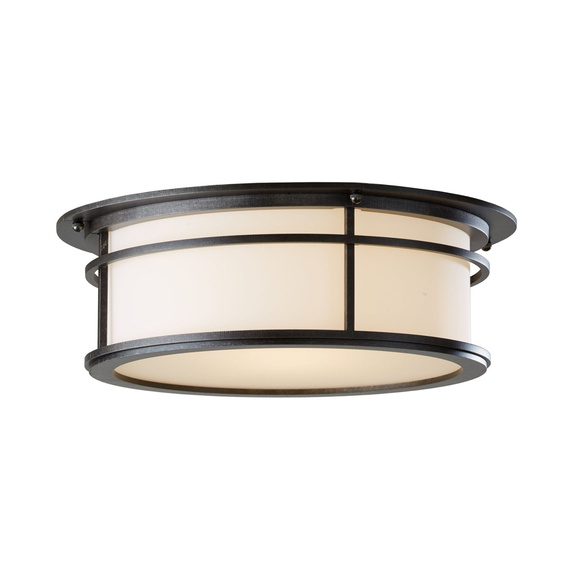 Province Outdoor Flush Mount 2-Light Opal Glass (GG) in Coastal Dark Smoke