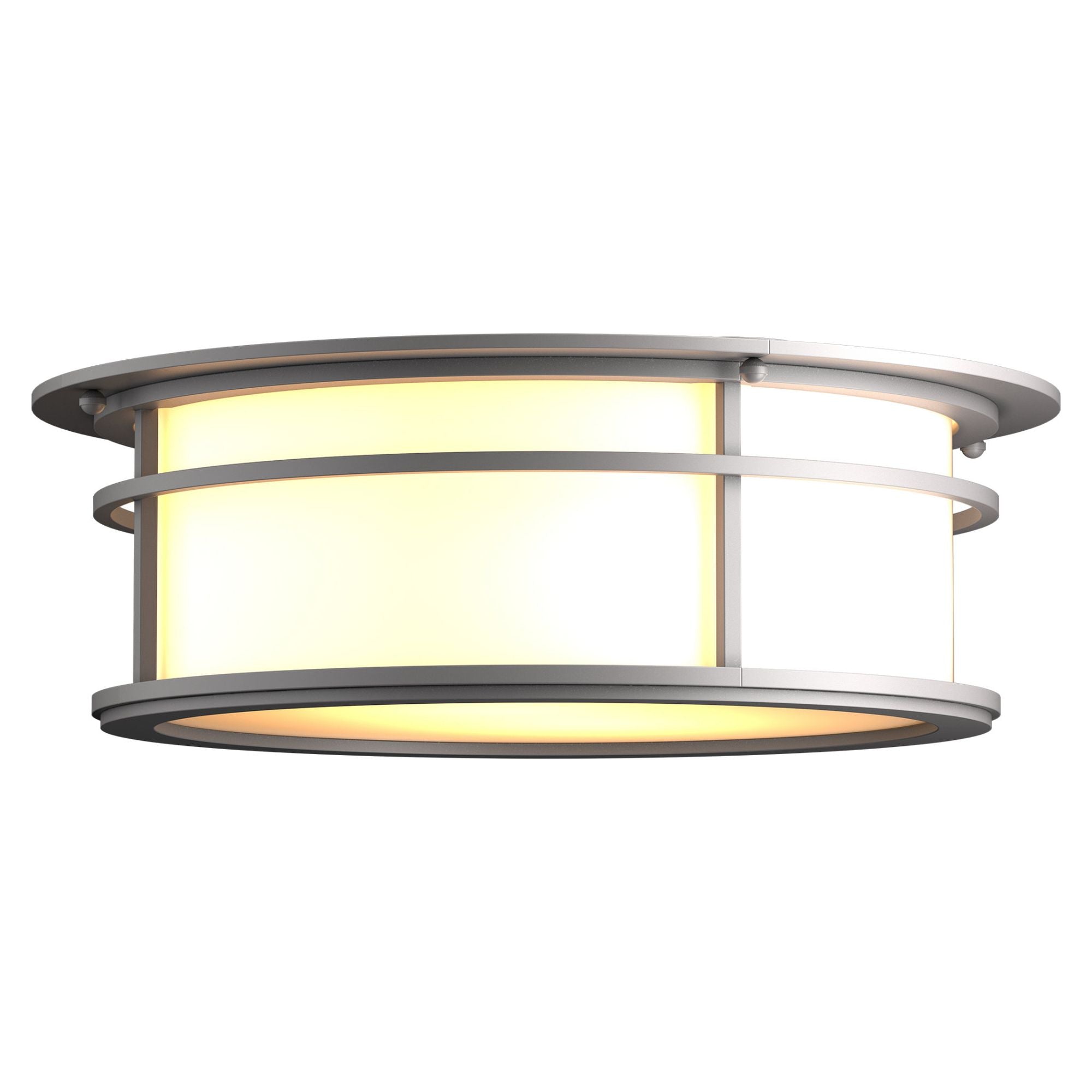 Province Outdoor Flush Mount 2-Light Opal Glass (GG) in Coastal Burnished Steel