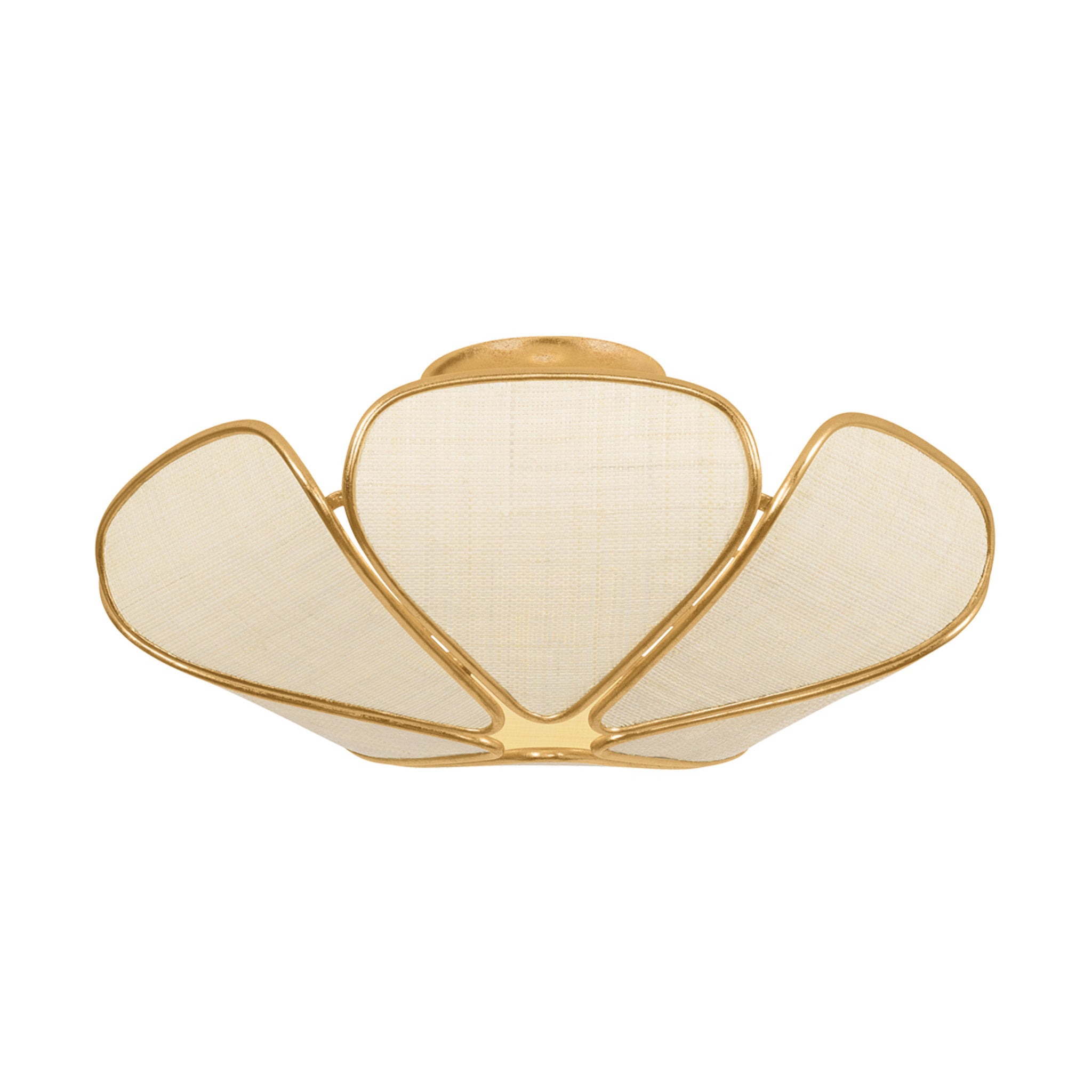 Bayville 3-Light Semi Flush in Vintage Gold Leaf 20W x 8.5H