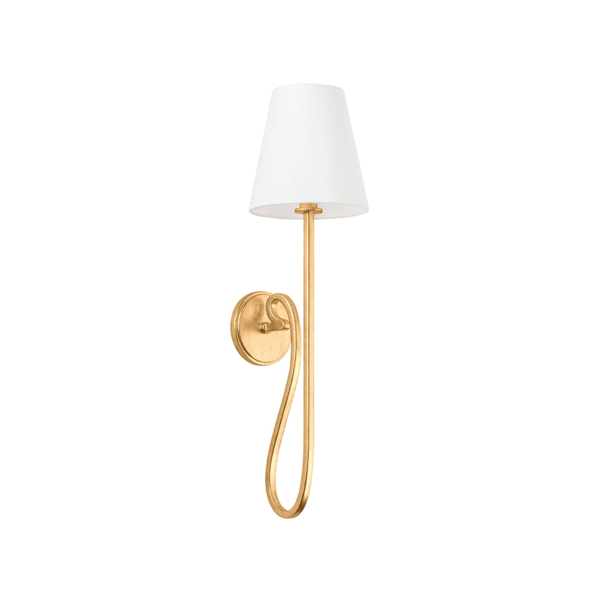 Elmhurst 1-Light Wall Sconce in Vintage Gold Leaf 7.5W x 27.5H