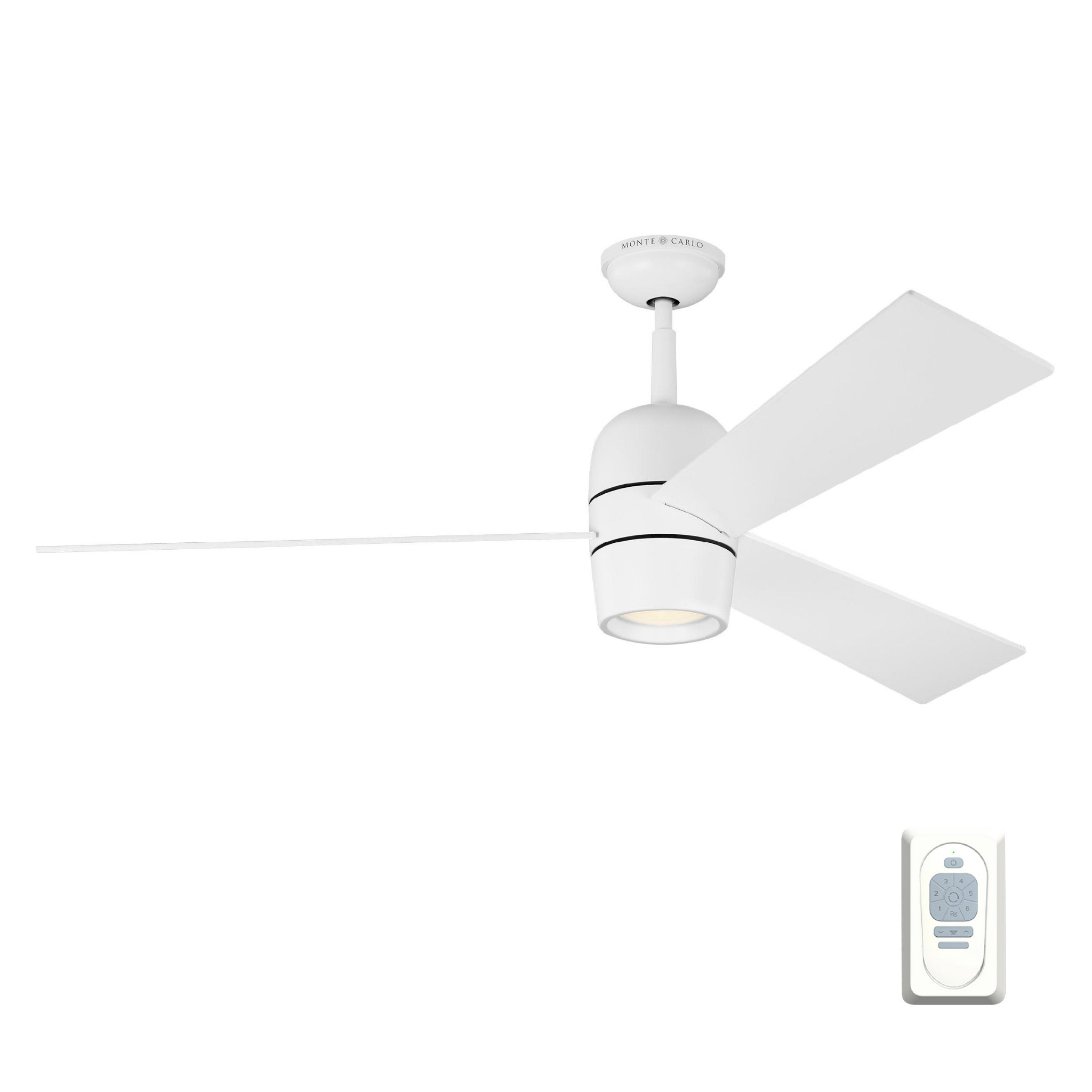 Thomas O'Brien Alba 60" LED Ceiling Fan  in Matte White  w/ Matte White Blade D:60'' H:15 3/32''