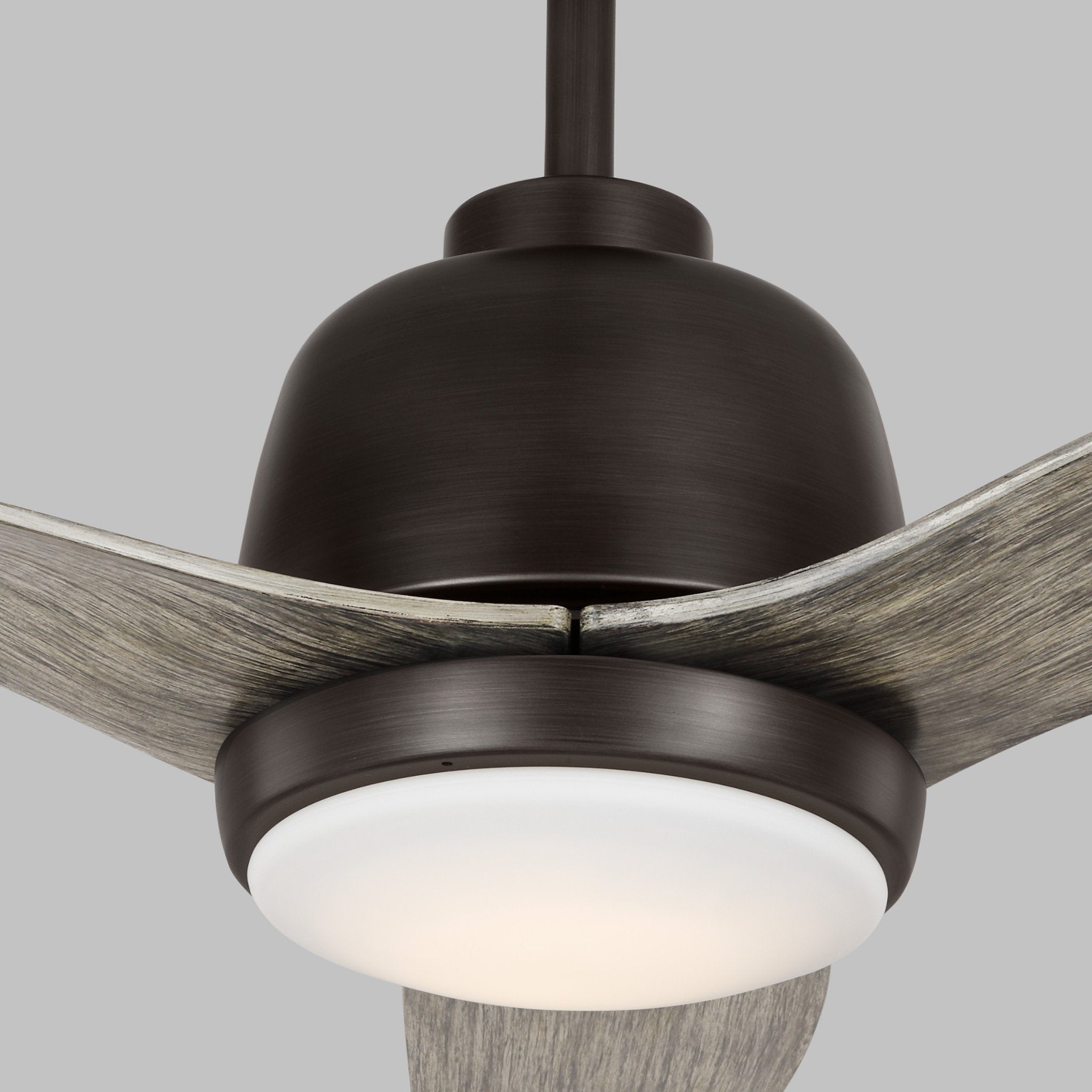 Avila 54" LED Ceiling Fan  in Aged Pewter  w/ Light Grey Weathered Oak Blade D:54'' H:15 1/2''