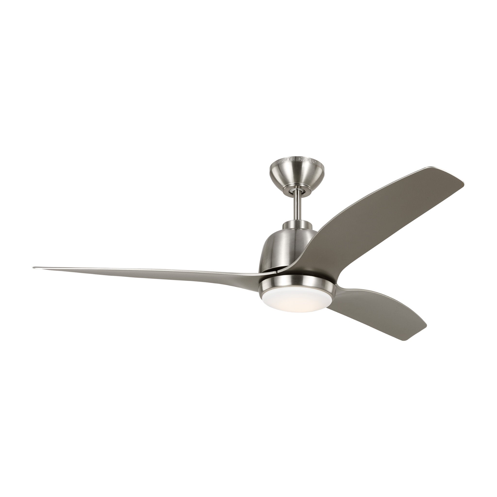 Avila 54" LED Ceiling Fan  in Brushed Steel  w/ Silver ABS Blade D:54'' H:15 1/2''