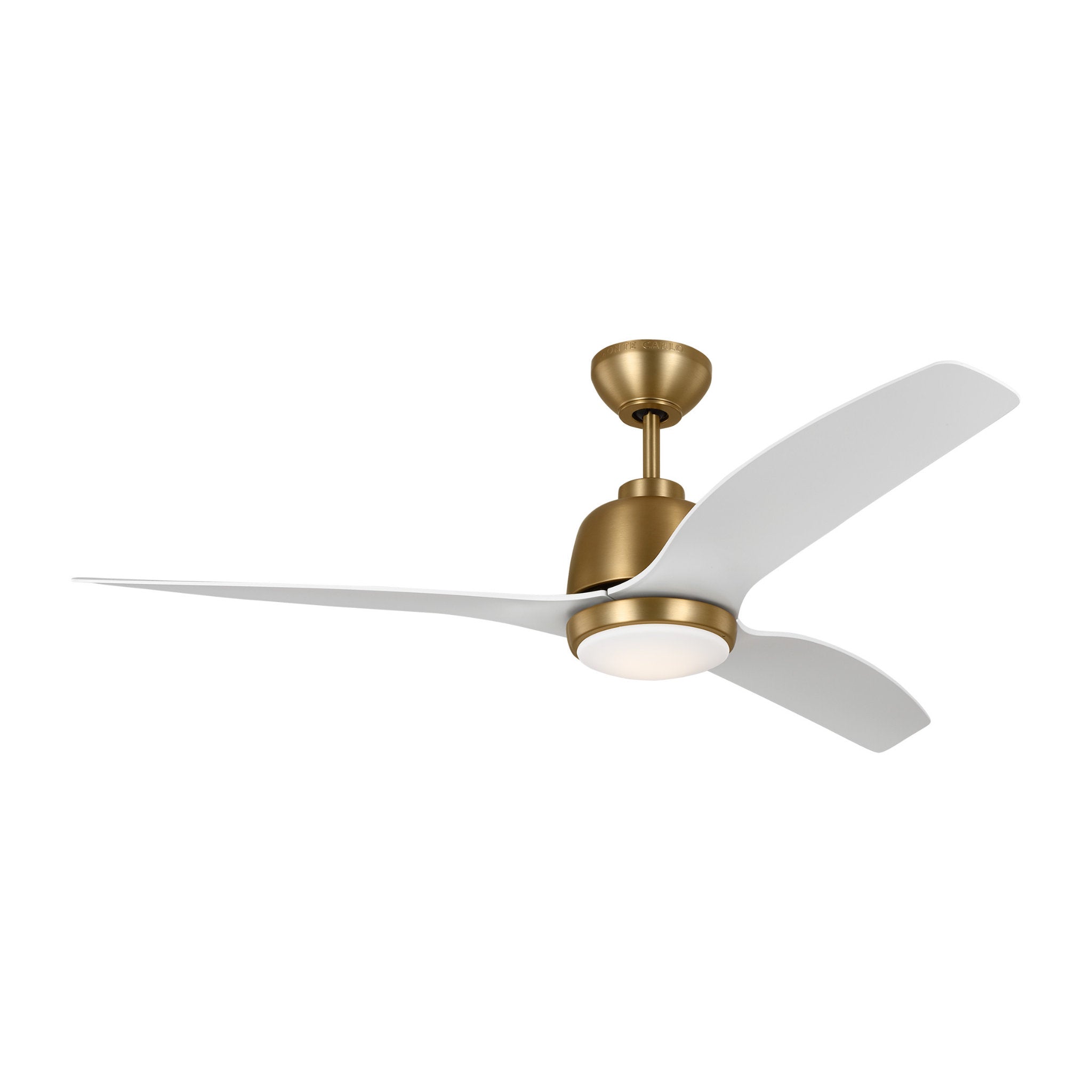 Avila 54" LED Ceiling Fan  in Satin Brass  w/ Matte White Blade D:54'' H:15 1/2''