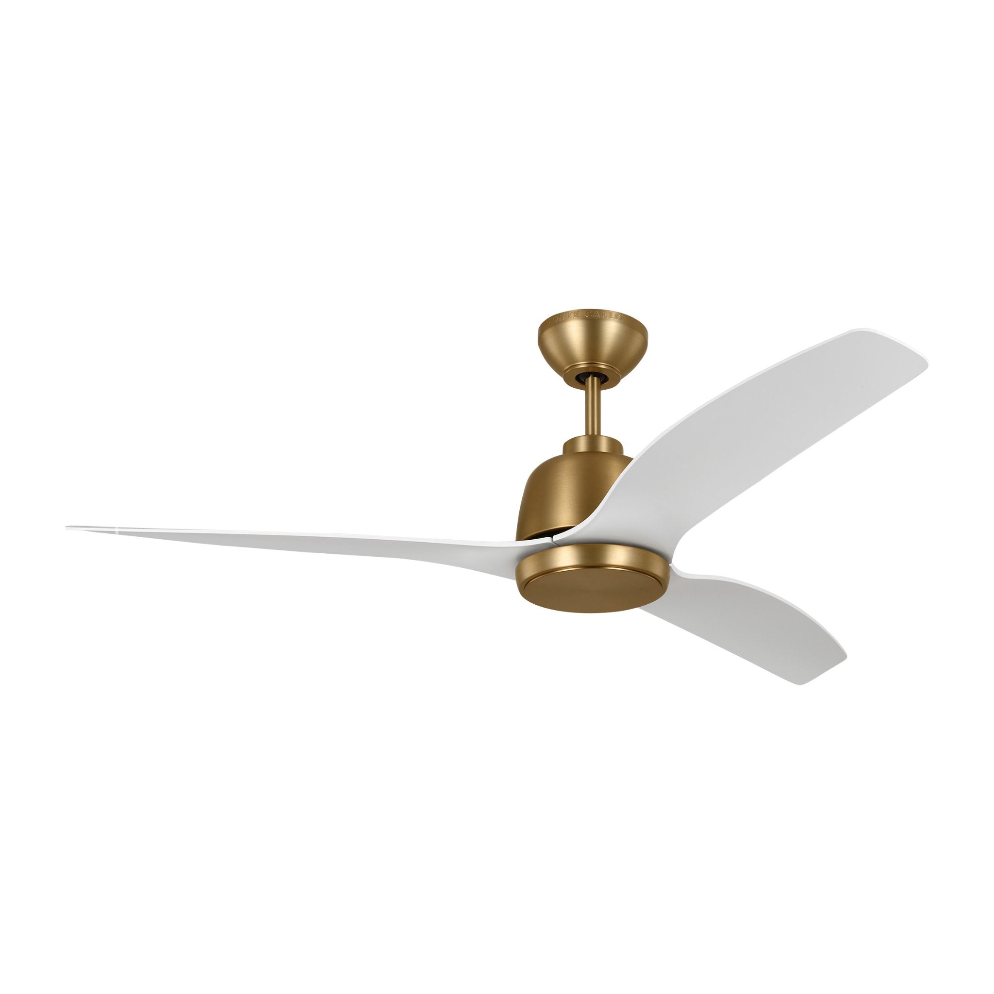 Avila 54" LED Ceiling Fan  in Satin Brass  w/ Matte White Blade D:54'' H:15 1/2''