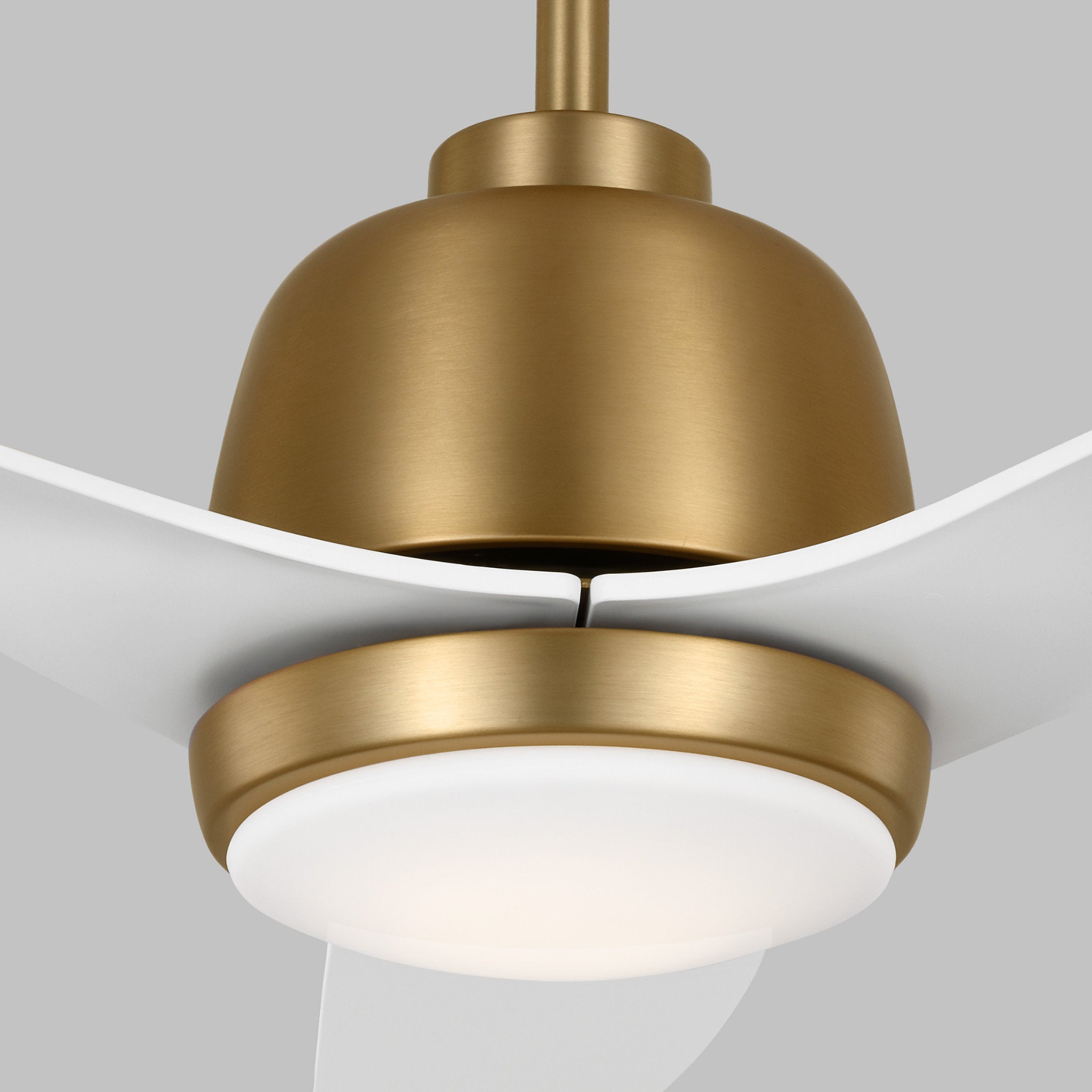 Avila 54" LED Ceiling Fan  in Satin Brass  w/ Matte White Blade D:54'' H:15 1/2''